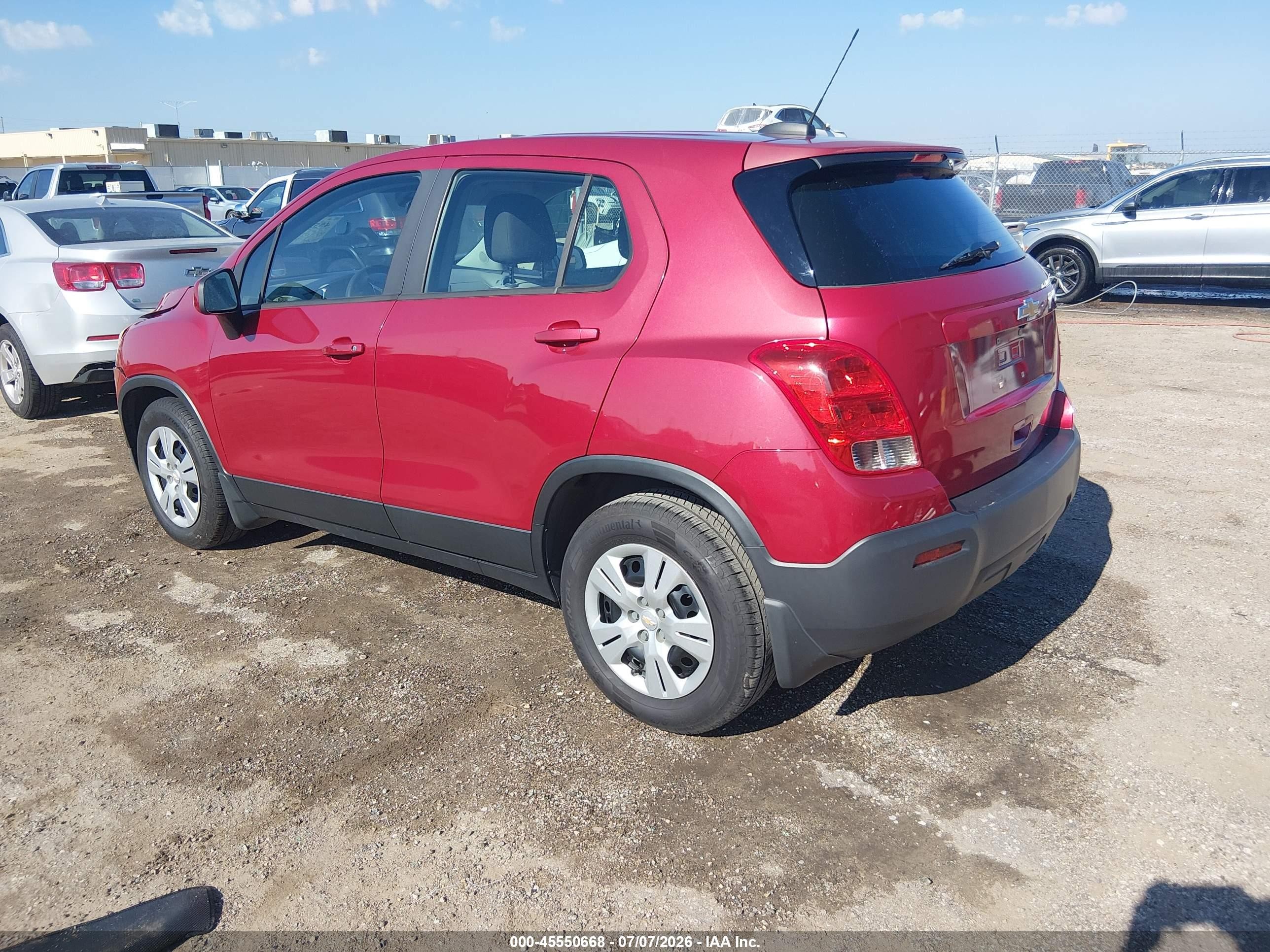 2015 Chevrolet Trax 1ls Red vin: KL7CJKSB9FB263229
