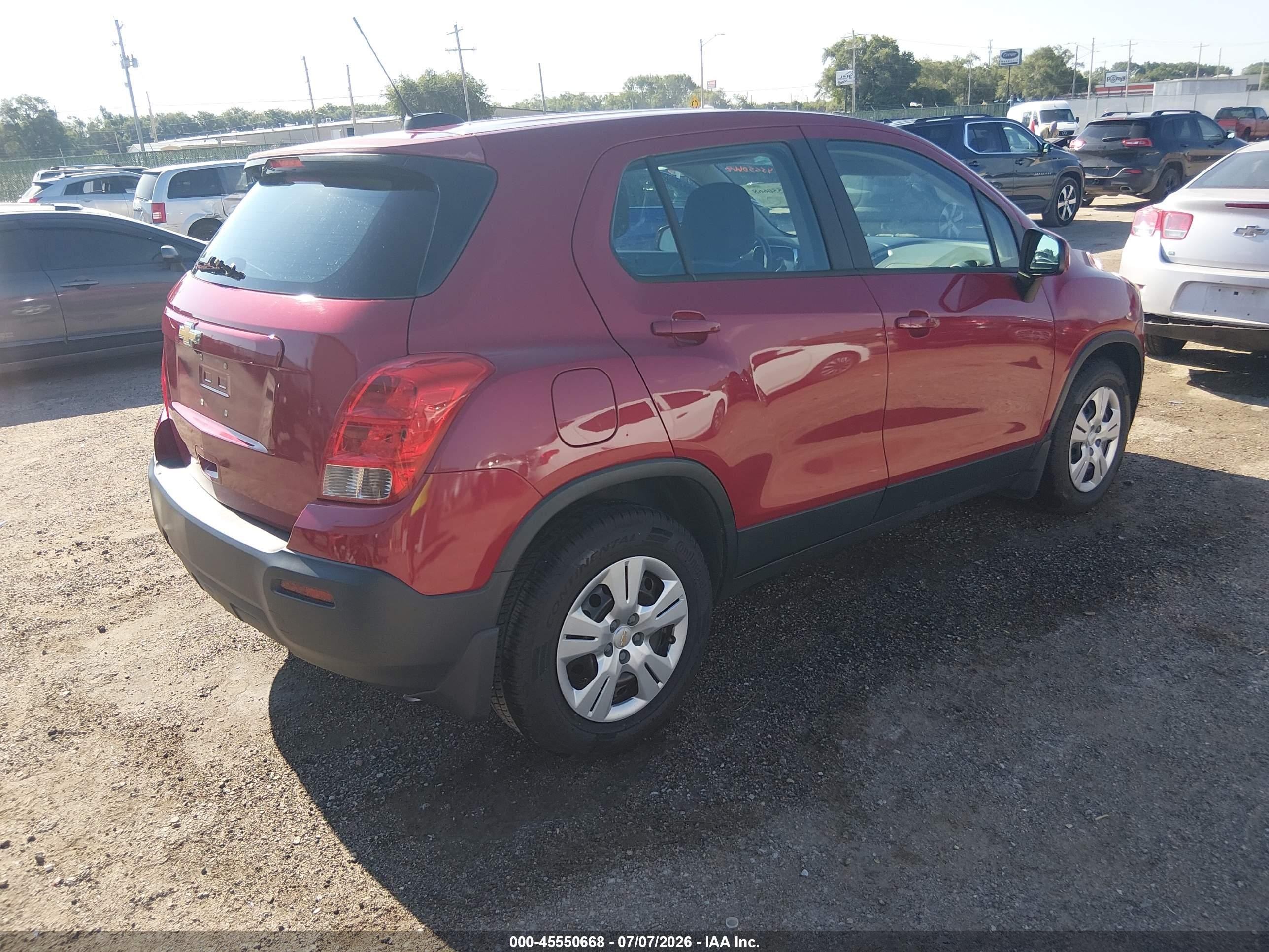 2015 Chevrolet Trax 1ls Red vin: KL7CJKSB9FB263229