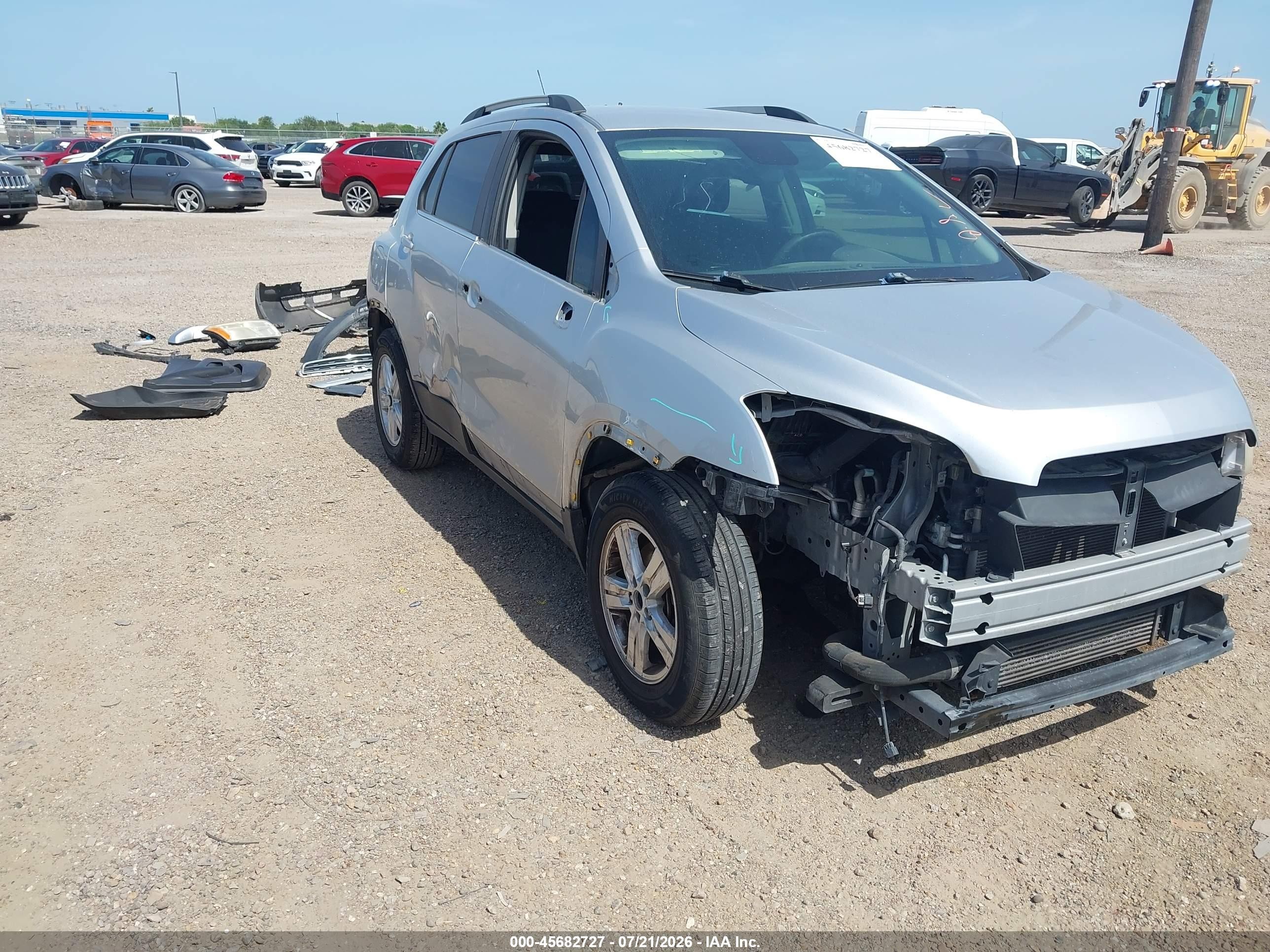2015 Chevrolet Trax Lt Silver vin: KL7CJLSB0FB122328