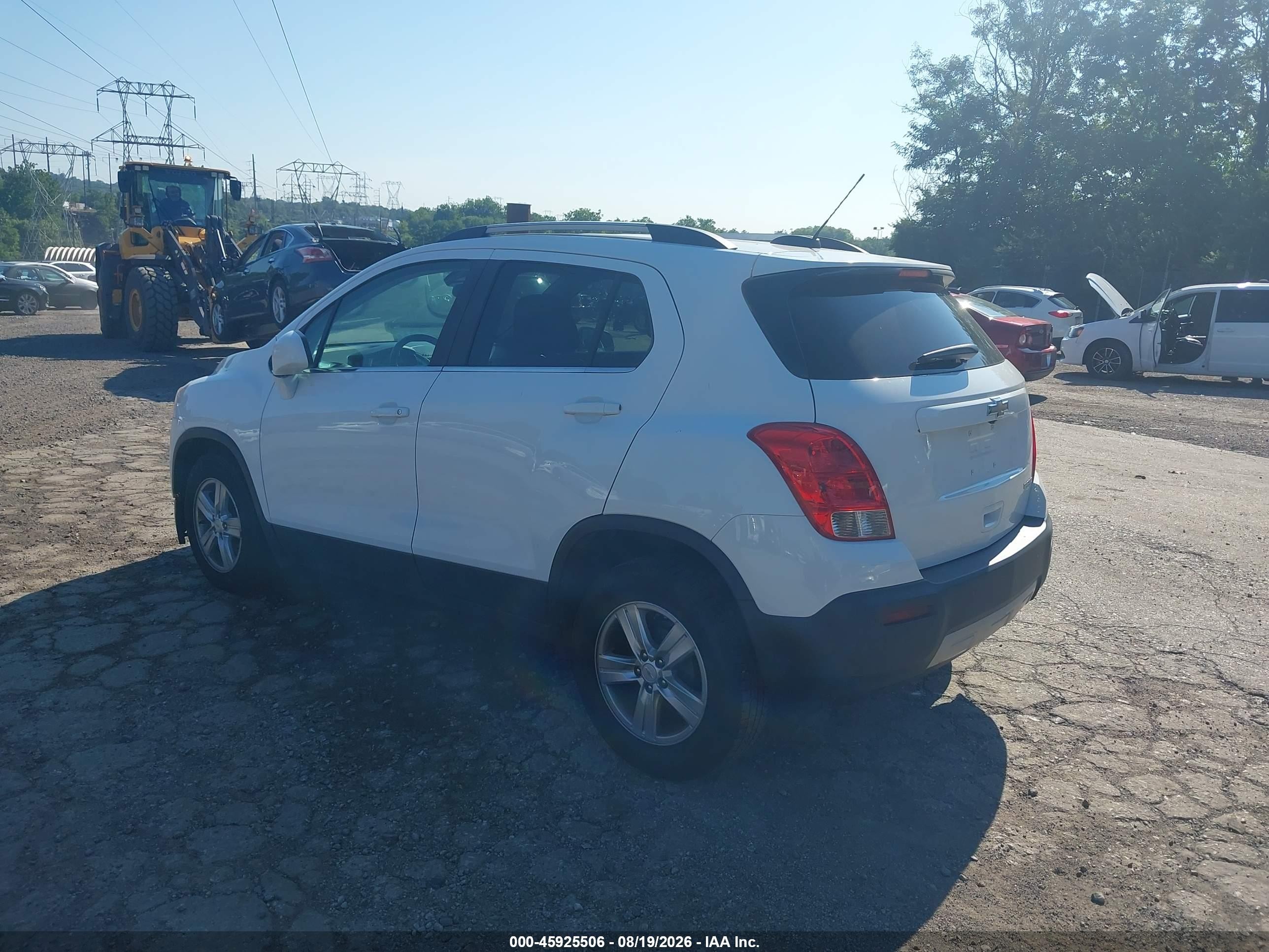 2015 Chevrolet Trax Lt White vin: KL7CJLSB1FB191609