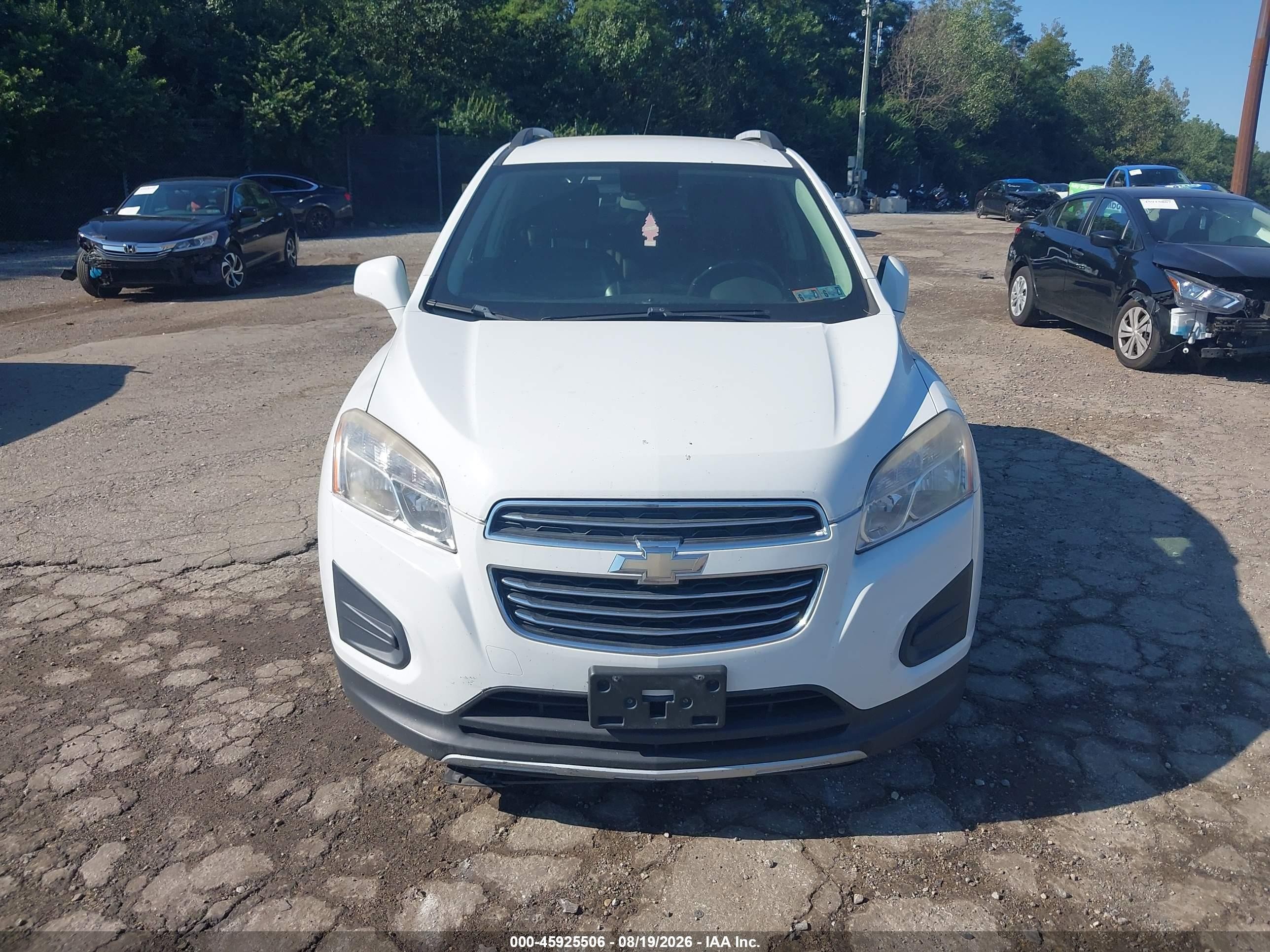2015 Chevrolet Trax Lt White vin: KL7CJLSB1FB191609