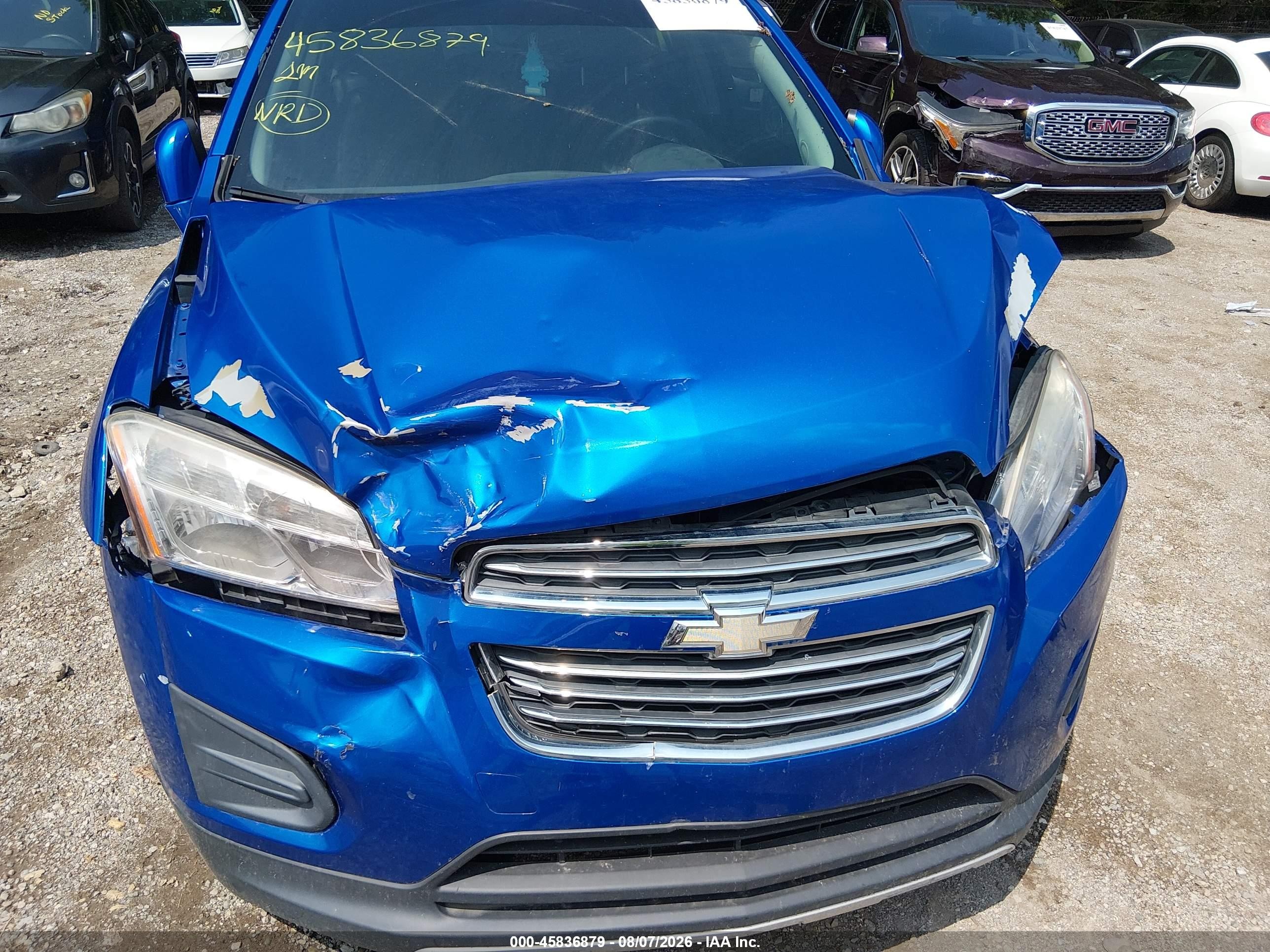 2015 Chevrolet Trax Lt Синий vin: KL7CJLSB1FB221126
