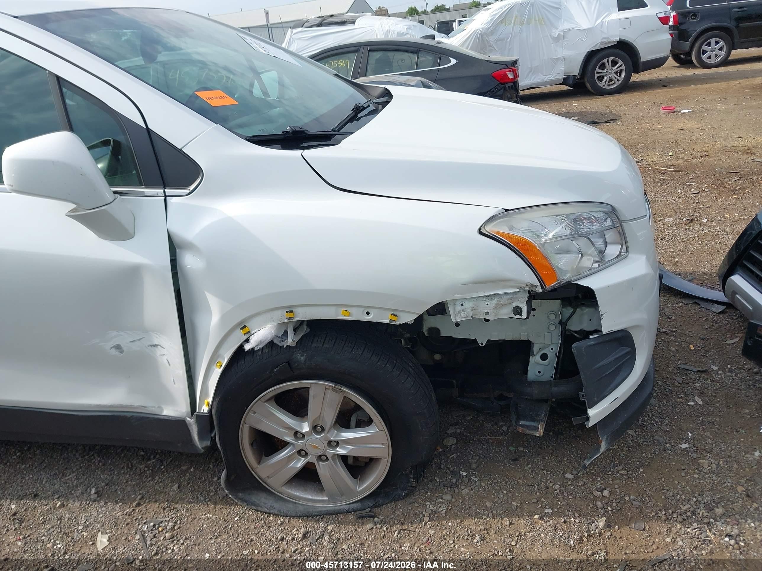 2015 Chevrolet Trax Lt White vin: KL7CJLSB4FB111879