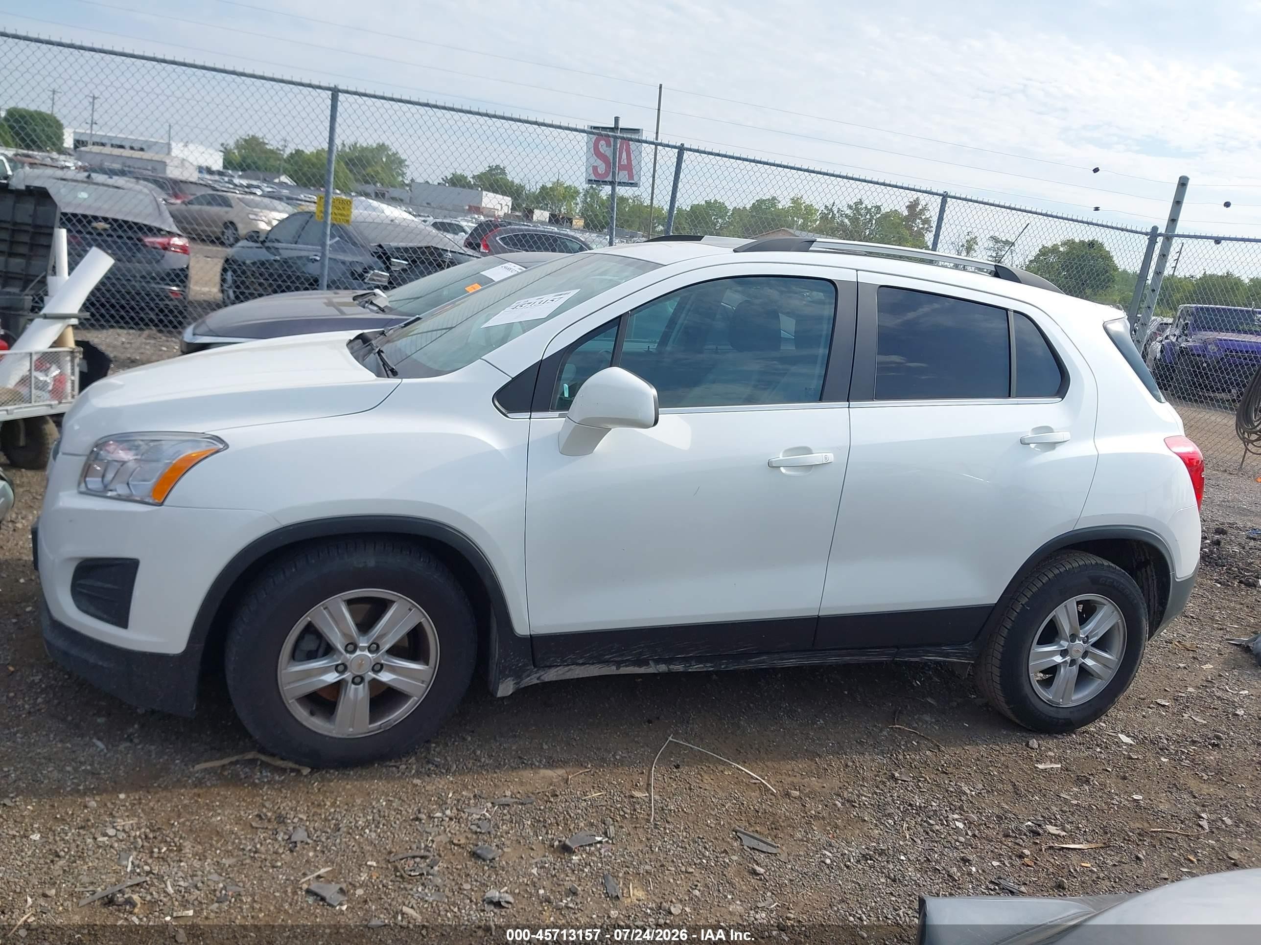 2015 Chevrolet Trax Lt White vin: KL7CJLSB4FB111879