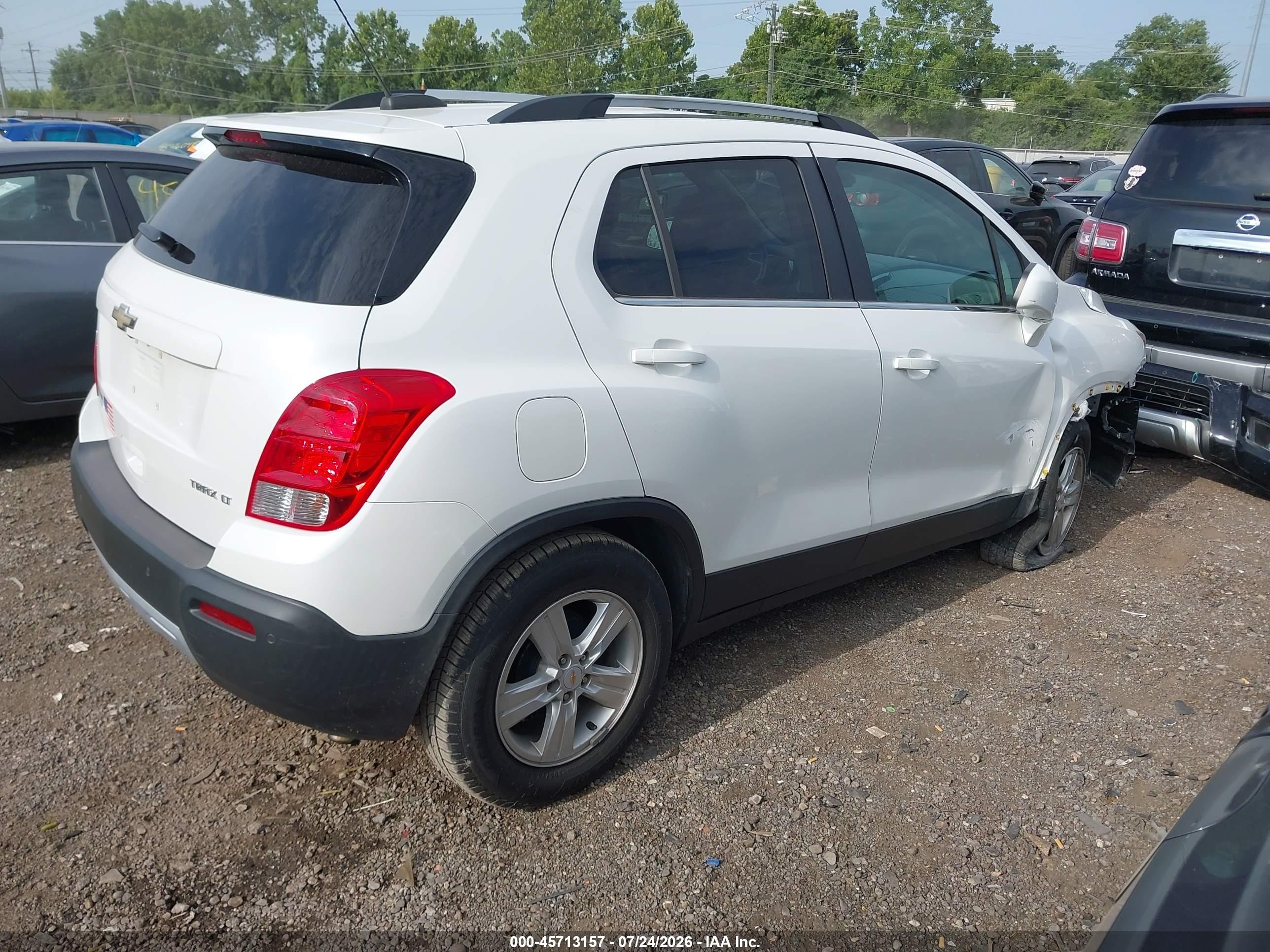 2015 Chevrolet Trax Lt White vin: KL7CJLSB4FB111879