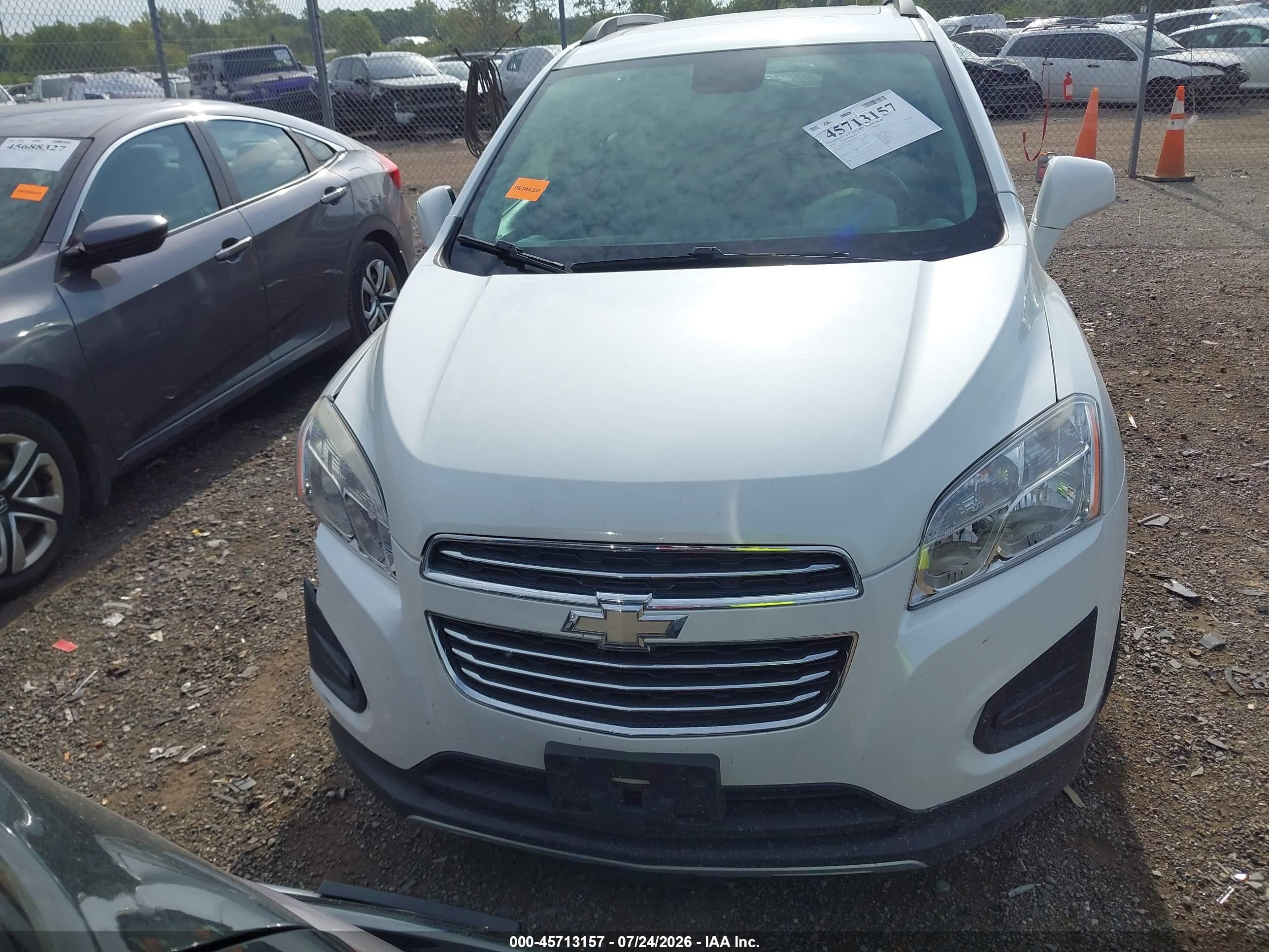 2015 Chevrolet Trax Lt White vin: KL7CJLSB4FB111879