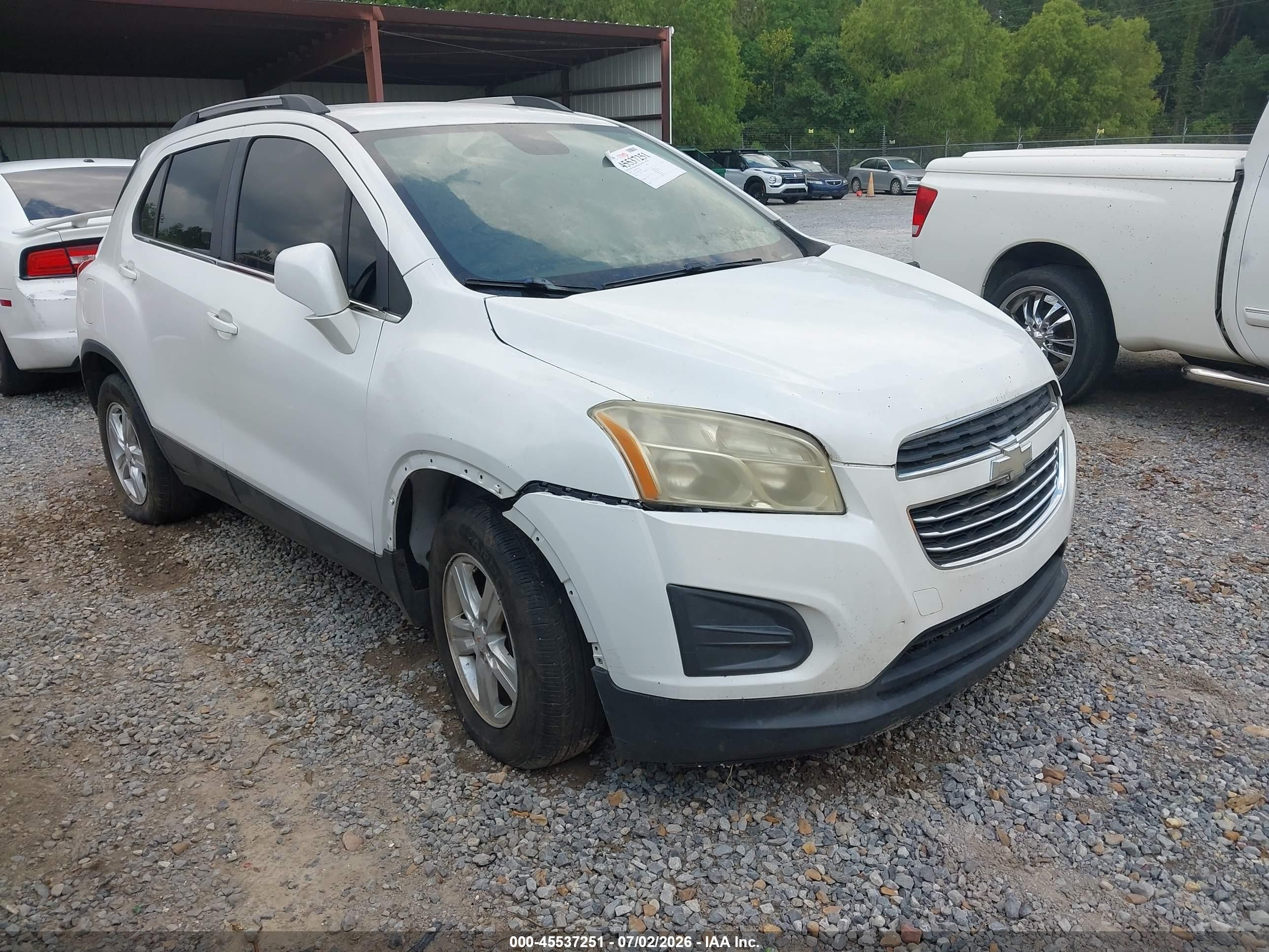 2015 Chevrolet Trax Lt White vin: KL7CJLSB5FB116900
