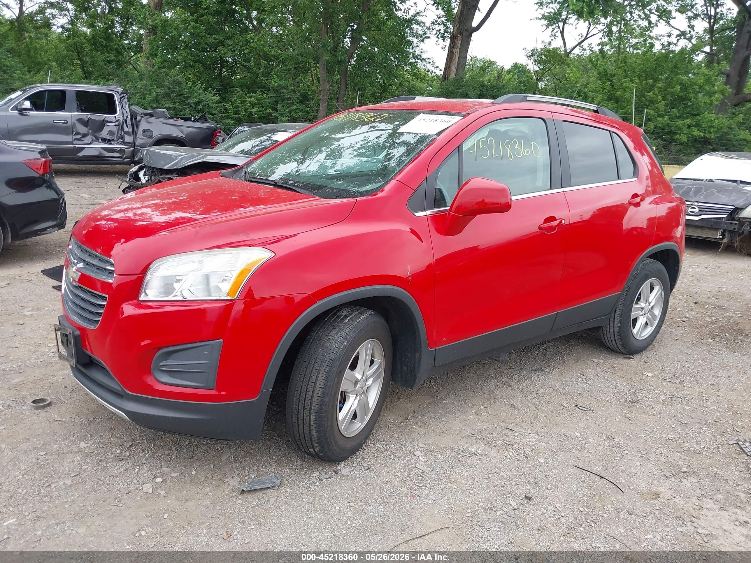 2015 Chevrolet Trax Lt Red vin: KL7CJLSB7FB114730