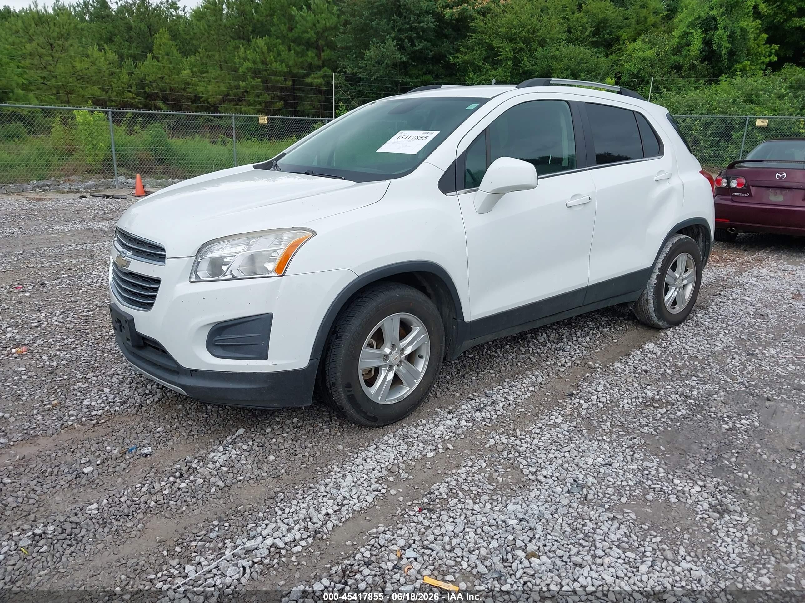 2015 Chevrolet Trax Lt White vin: KL7CJLSB8FB254236