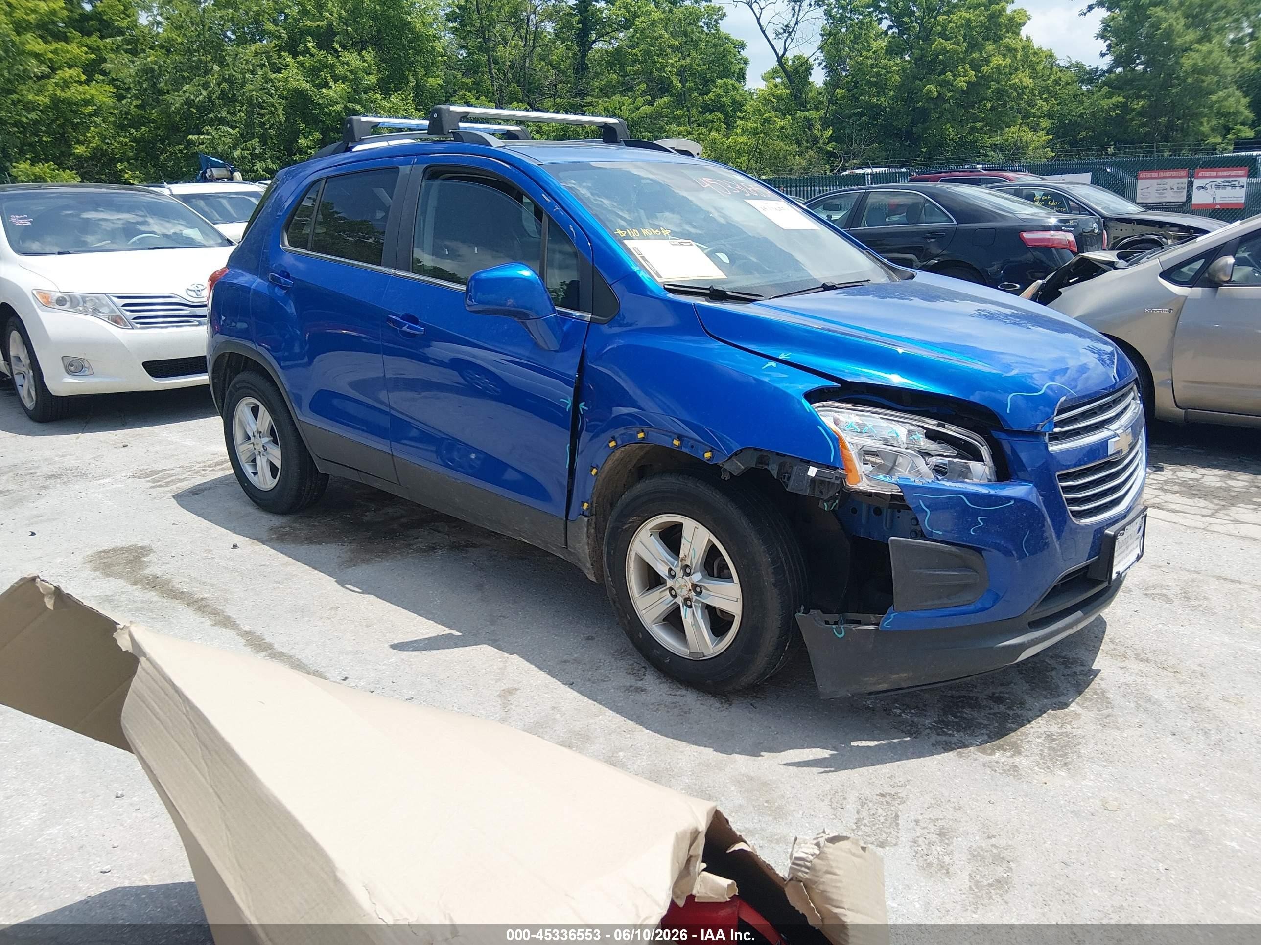 2015 Chevrolet Trax Lt Blue vin: KL7CJLSB9FB075042
