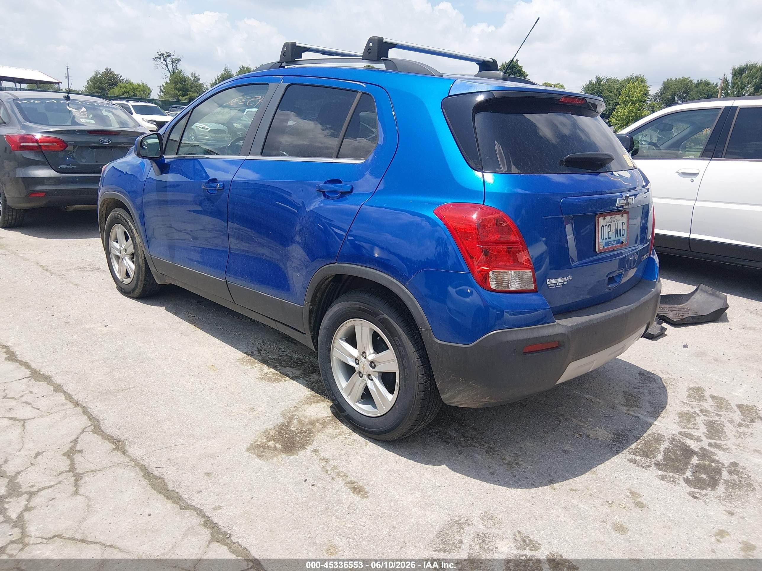 2015 Chevrolet Trax Lt Синий vin: KL7CJLSB9FB075042
