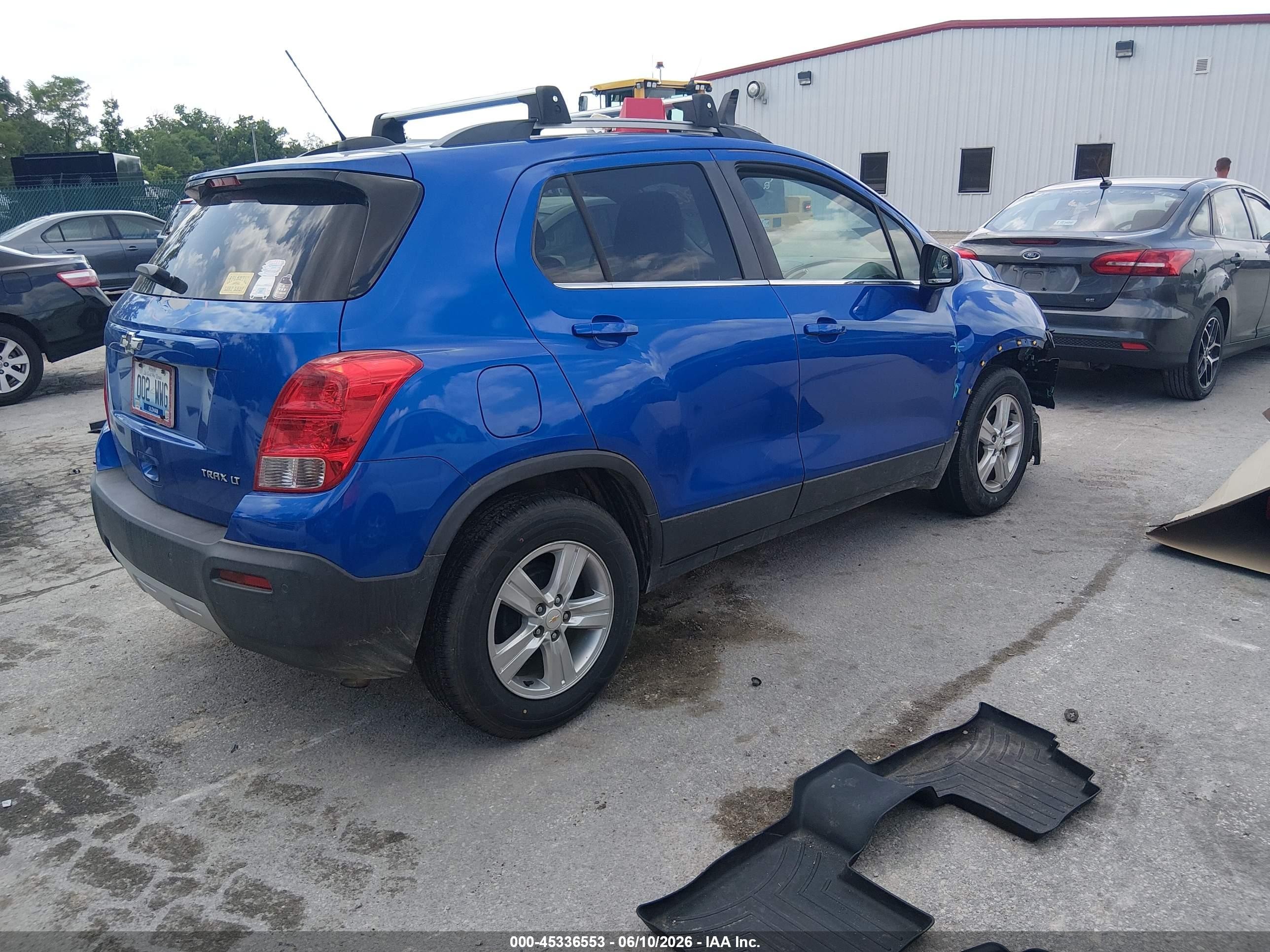 2015 Chevrolet Trax Lt Синий vin: KL7CJLSB9FB075042
