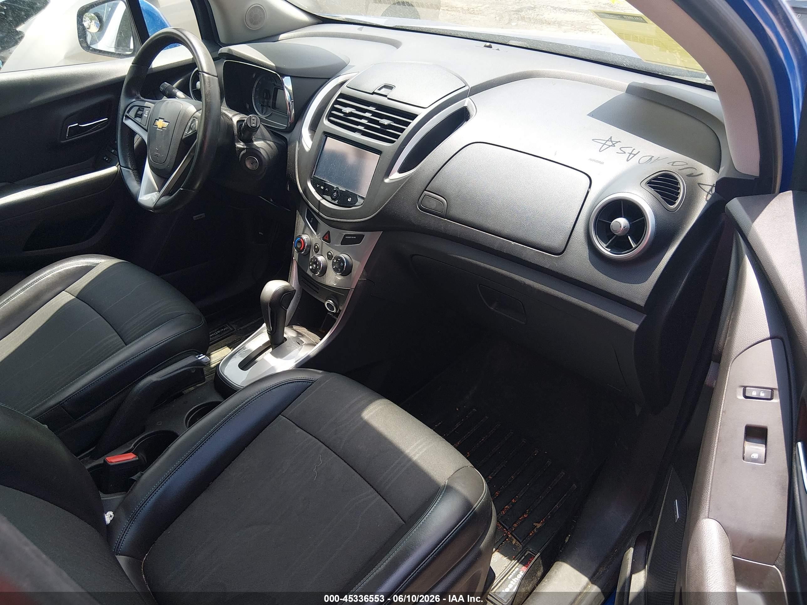 2015 Chevrolet Trax Lt Синий vin: KL7CJLSB9FB075042
