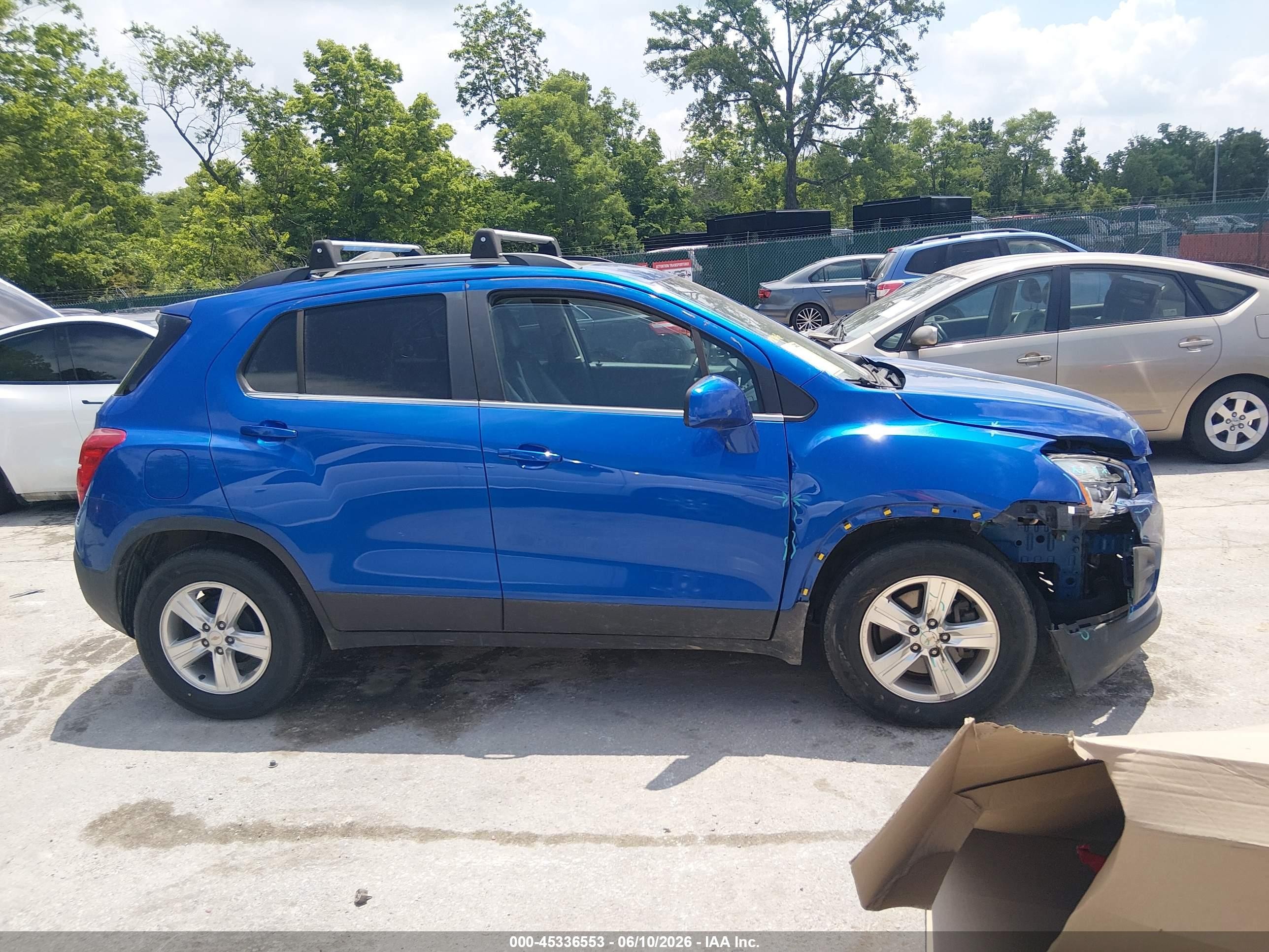 2015 Chevrolet Trax Lt Синий vin: KL7CJLSB9FB075042