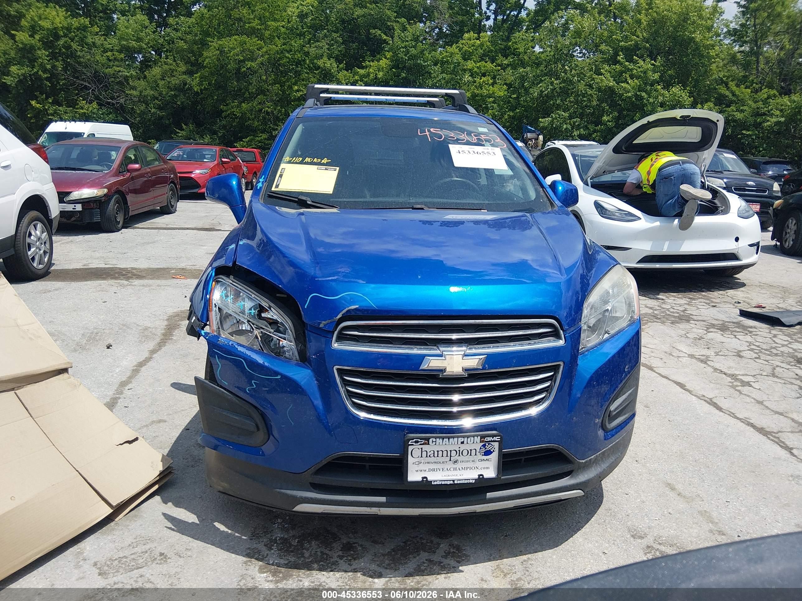 2015 Chevrolet Trax Lt Синий vin: KL7CJLSB9FB075042