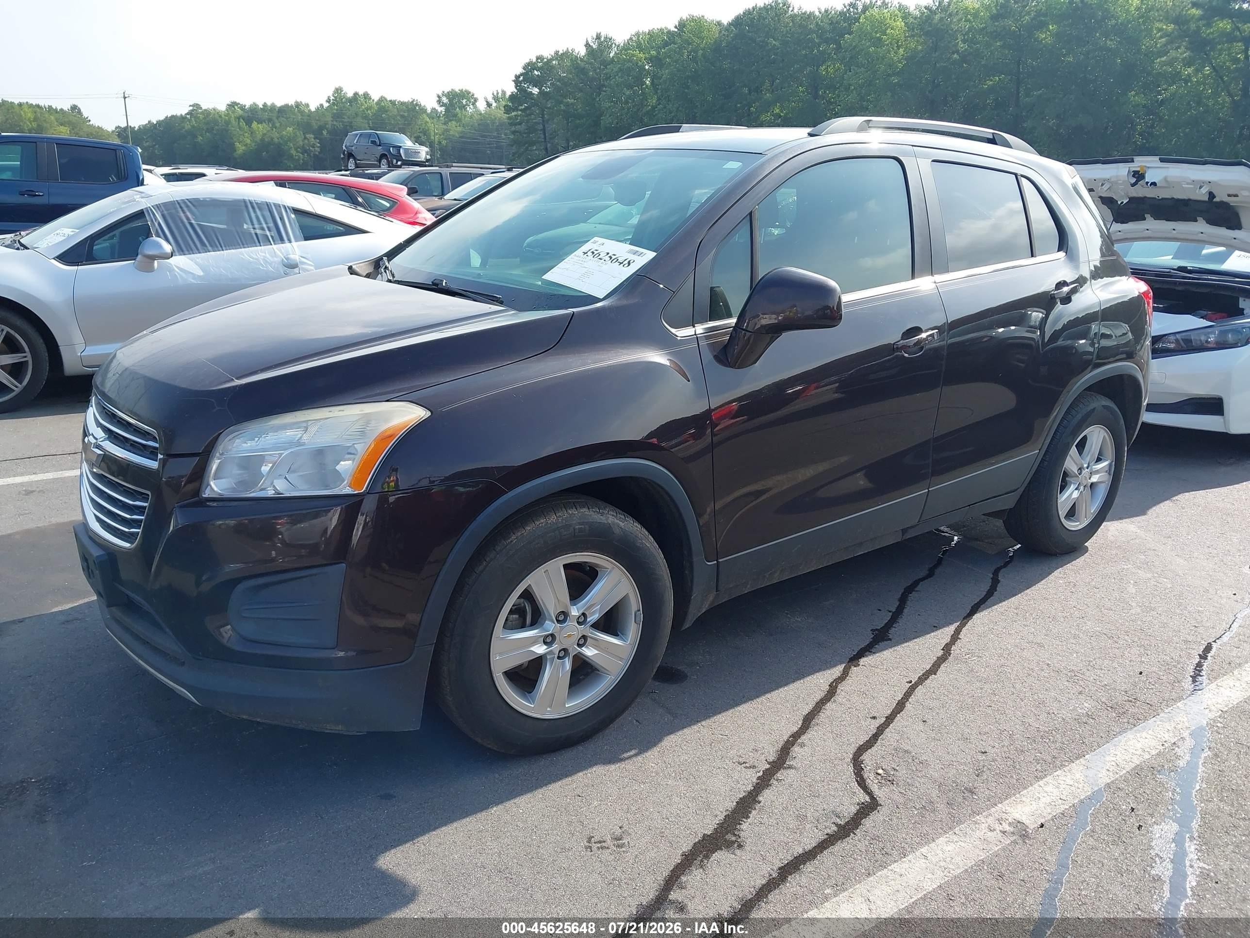 2015 Chevrolet Trax Lt Purple vin: KL7CJLSB9FB108864