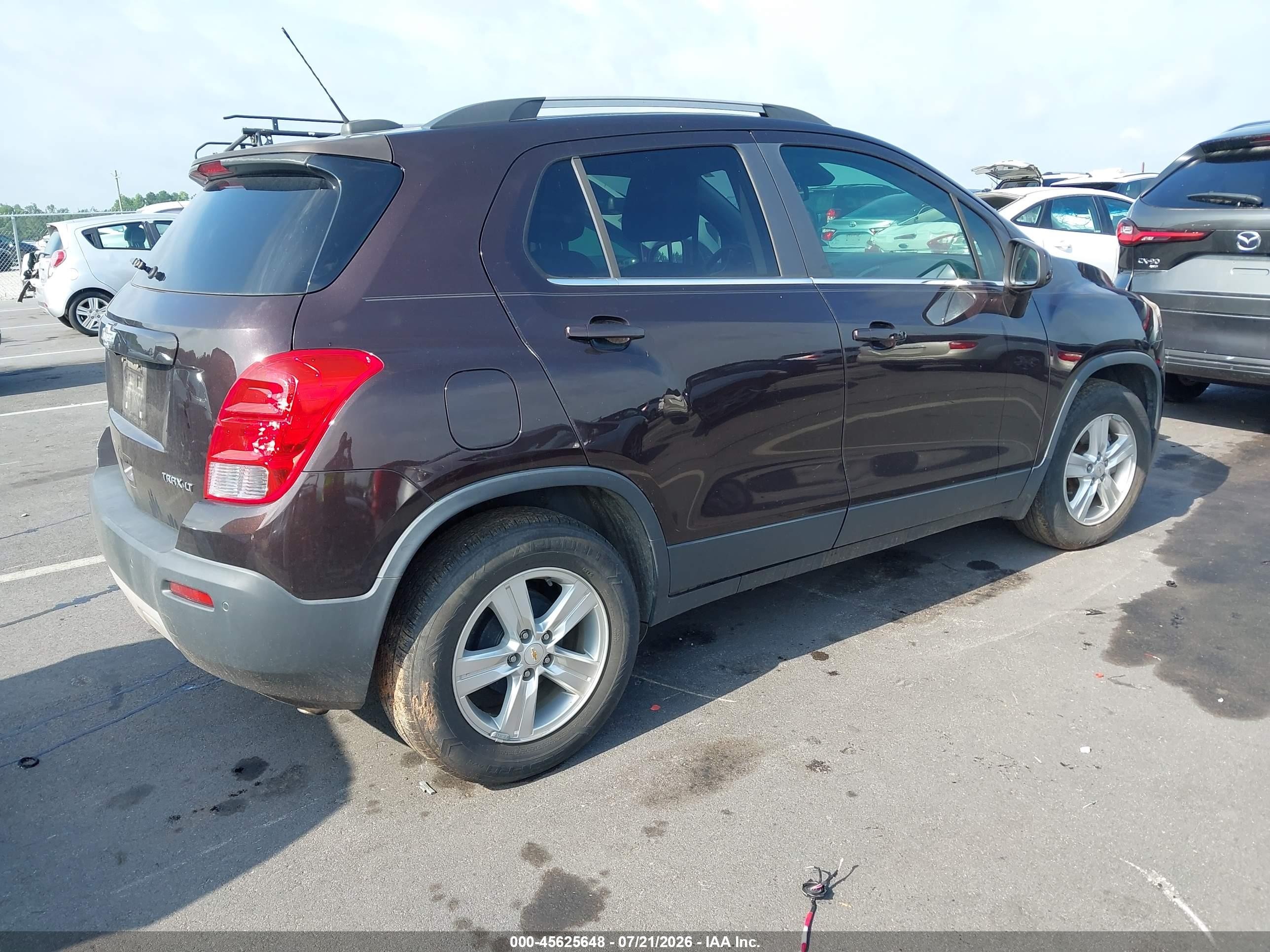 2015 Chevrolet Trax Lt Purple vin: KL7CJLSB9FB108864