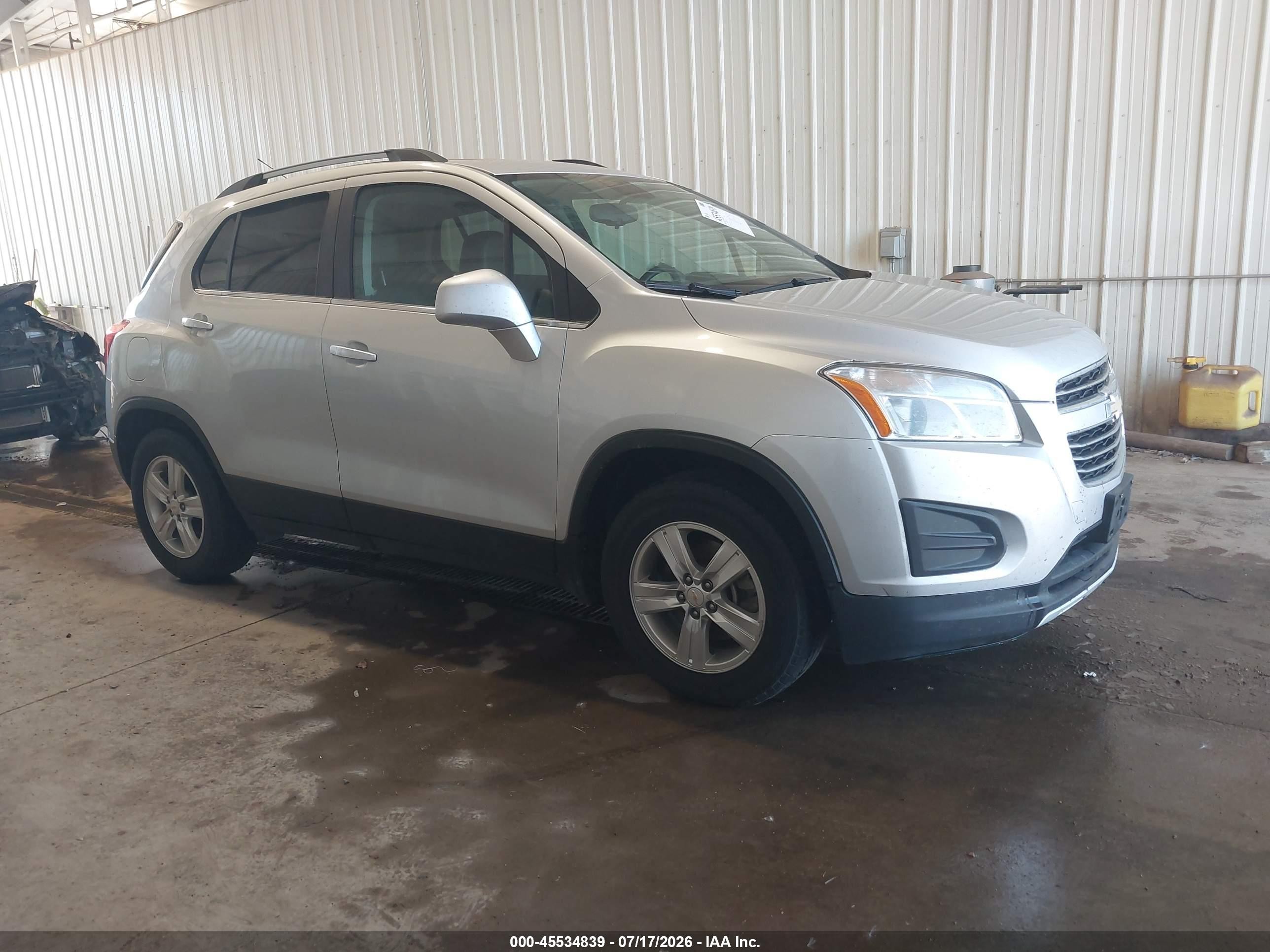 2015 Chevrolet Trax Lt Silver vin: KL7CJLSB9FB143811