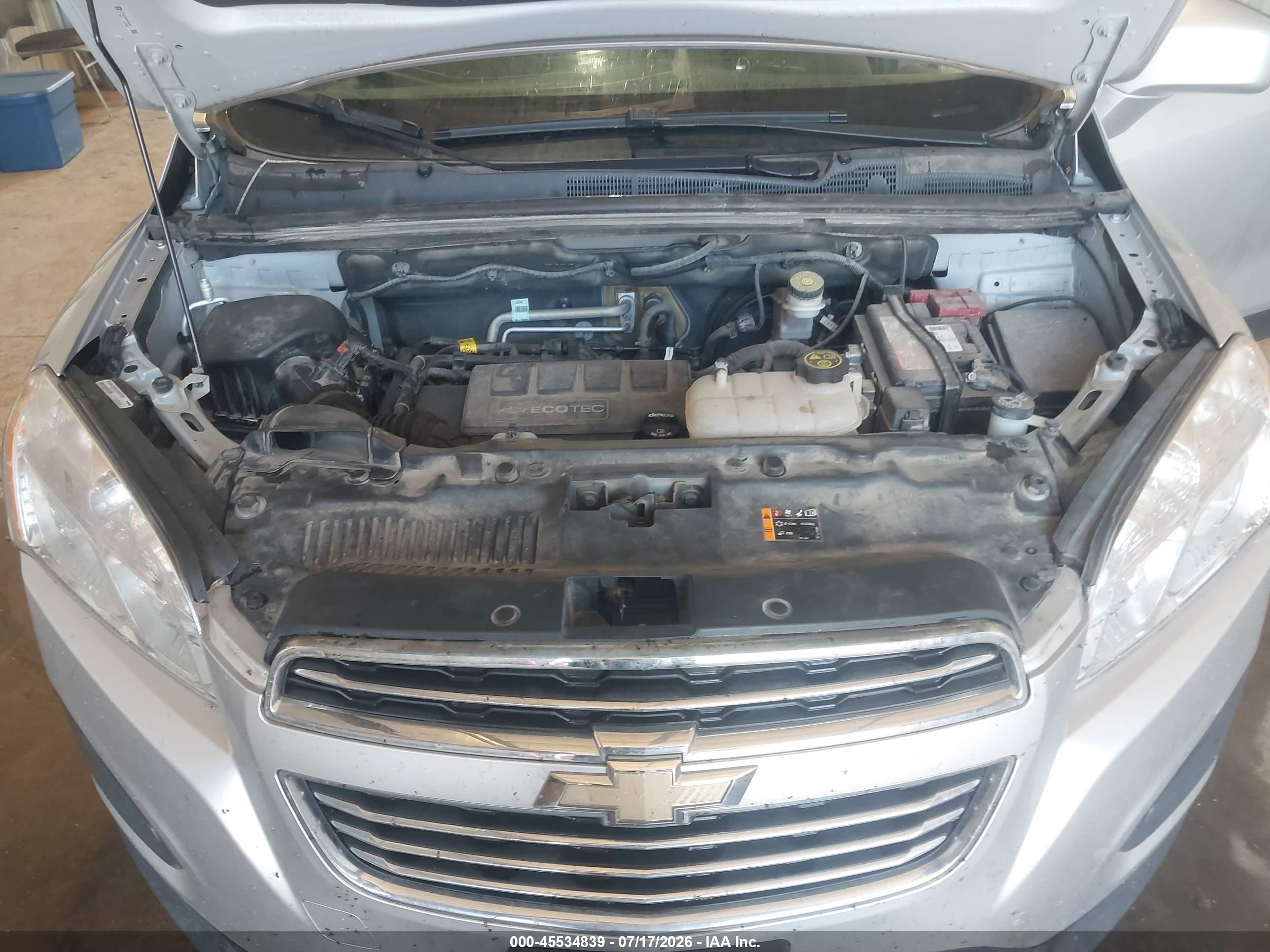 2015 Chevrolet Trax Lt Silver vin: KL7CJLSB9FB143811