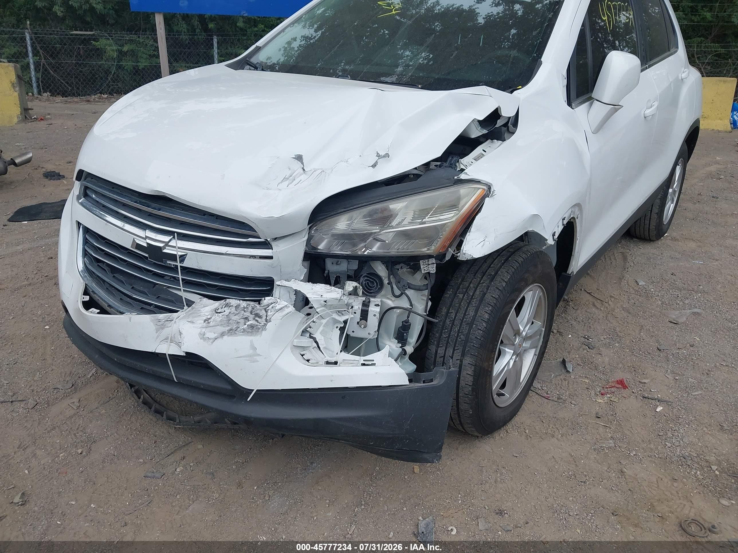 2015 Chevrolet Trax Lt Белый vin: KL7CJLSB9FB158776