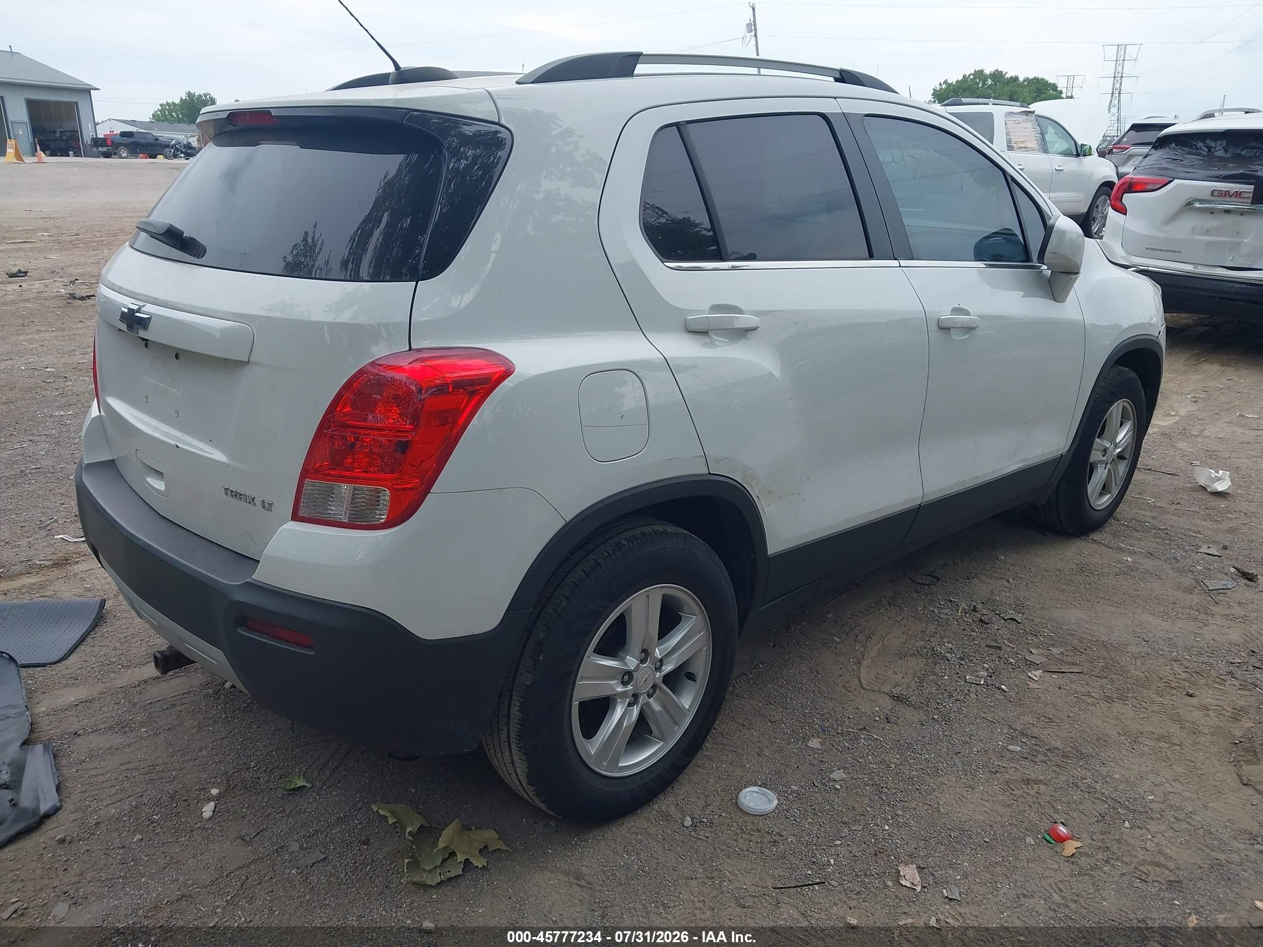 2015 Chevrolet Trax Lt Белый vin: KL7CJLSB9FB158776