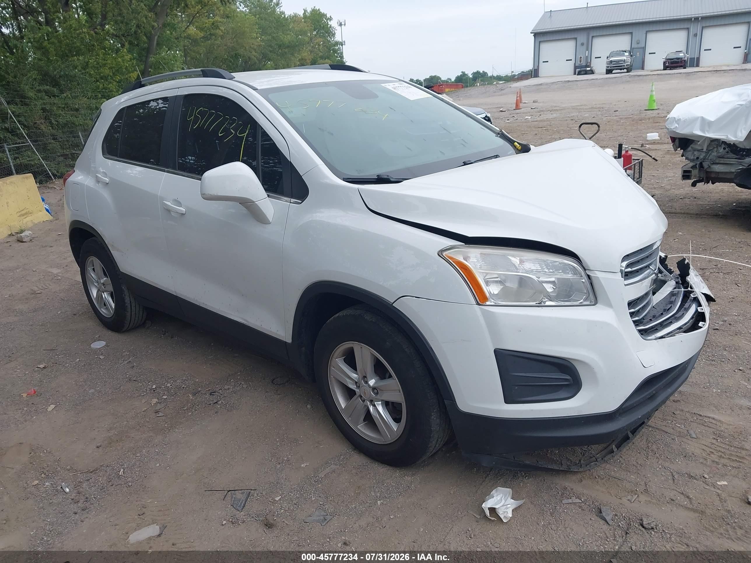 2015 Chevrolet Trax Lt White vin: KL7CJLSB9FB158776