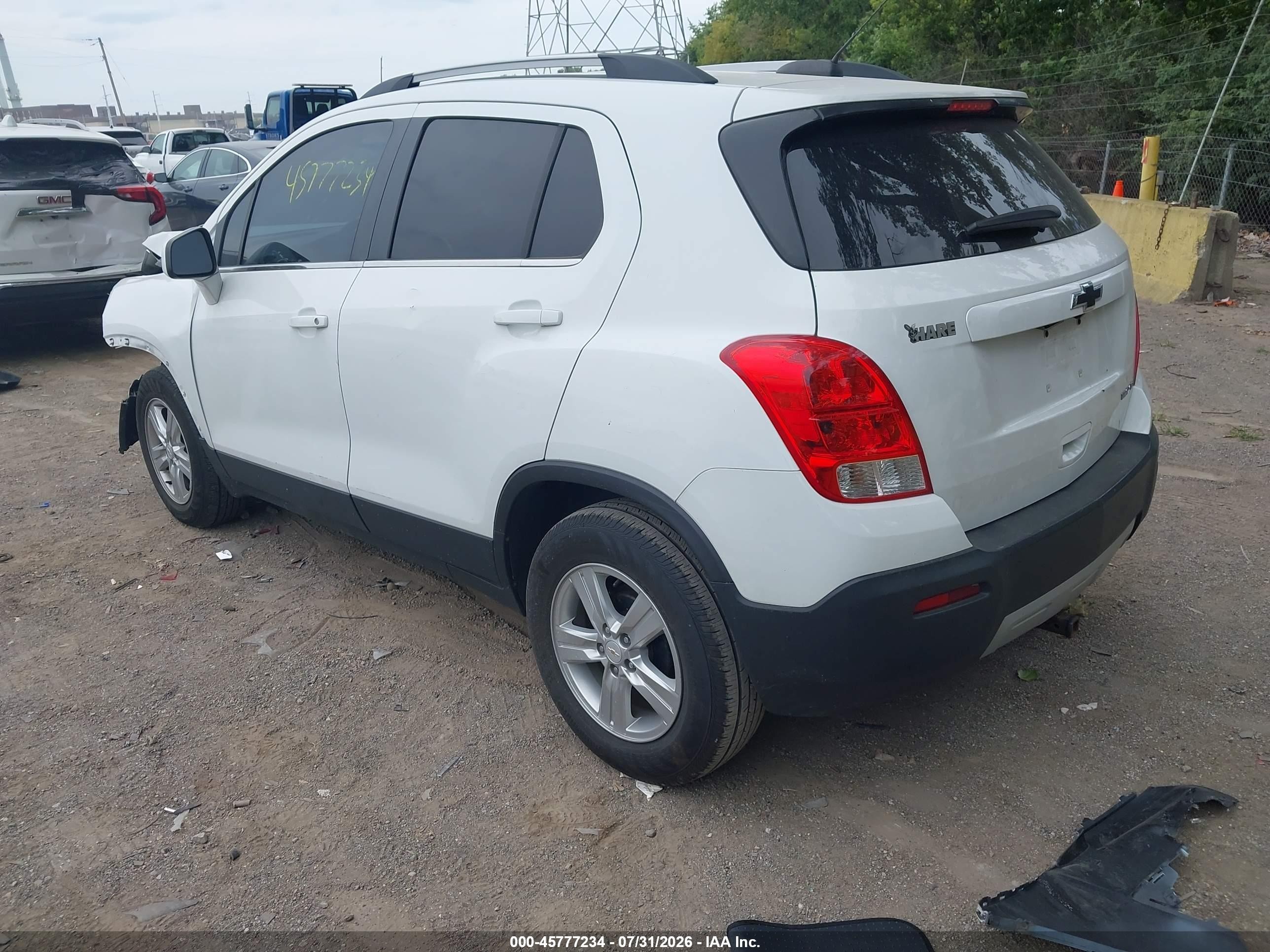 2015 Chevrolet Trax Lt Белый vin: KL7CJLSB9FB158776
