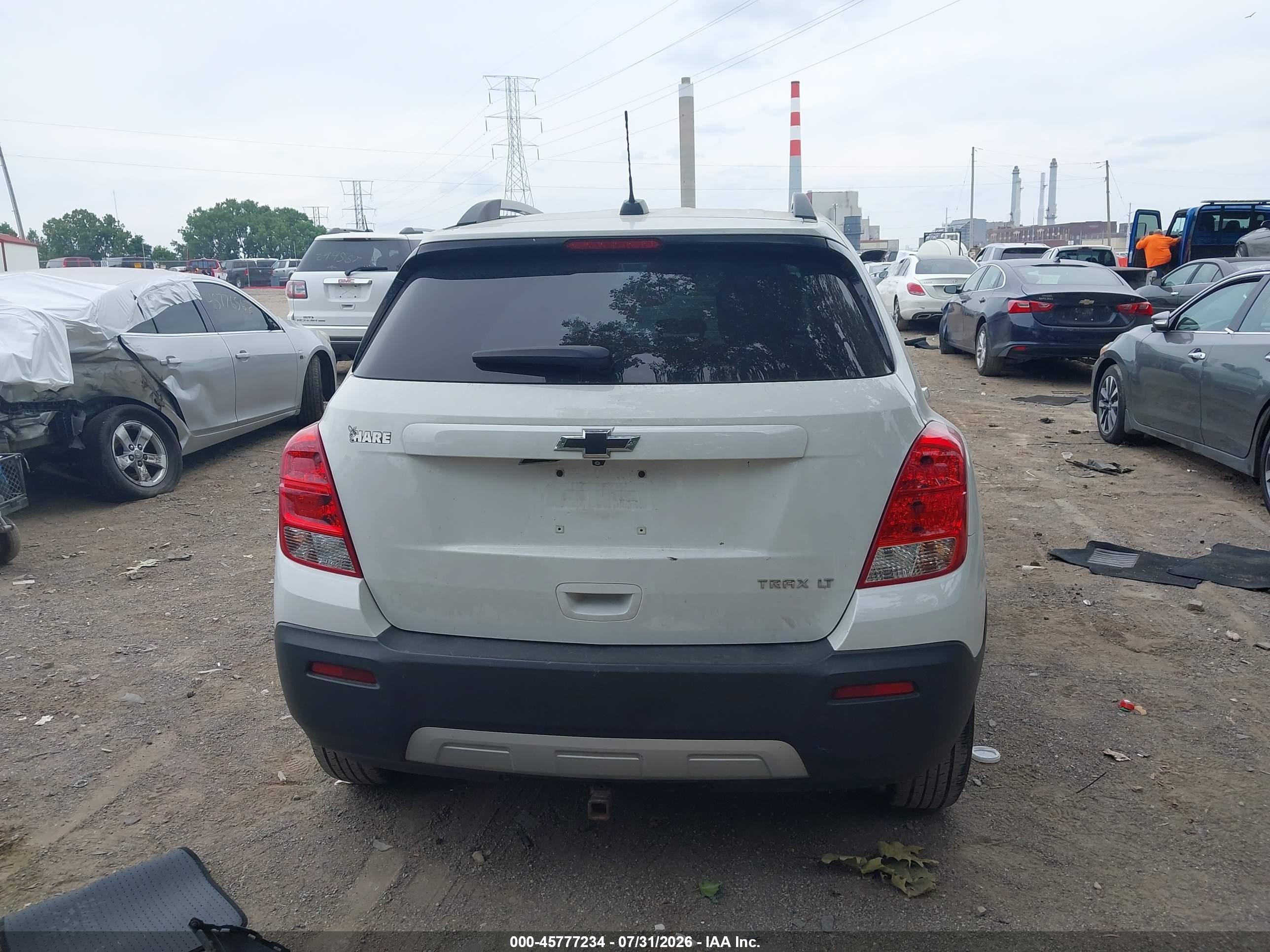 2015 Chevrolet Trax Lt Белый vin: KL7CJLSB9FB158776
