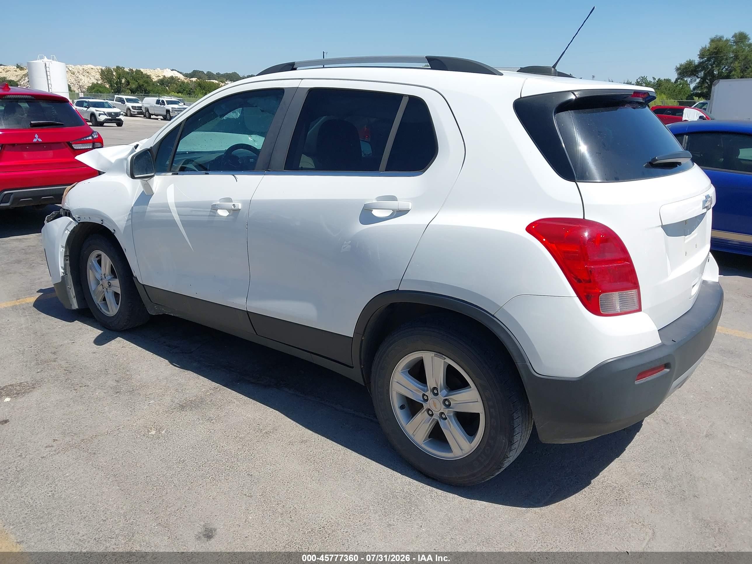 2015 Chevrolet Trax Lt White vin: KL7CJLSBXFB058718