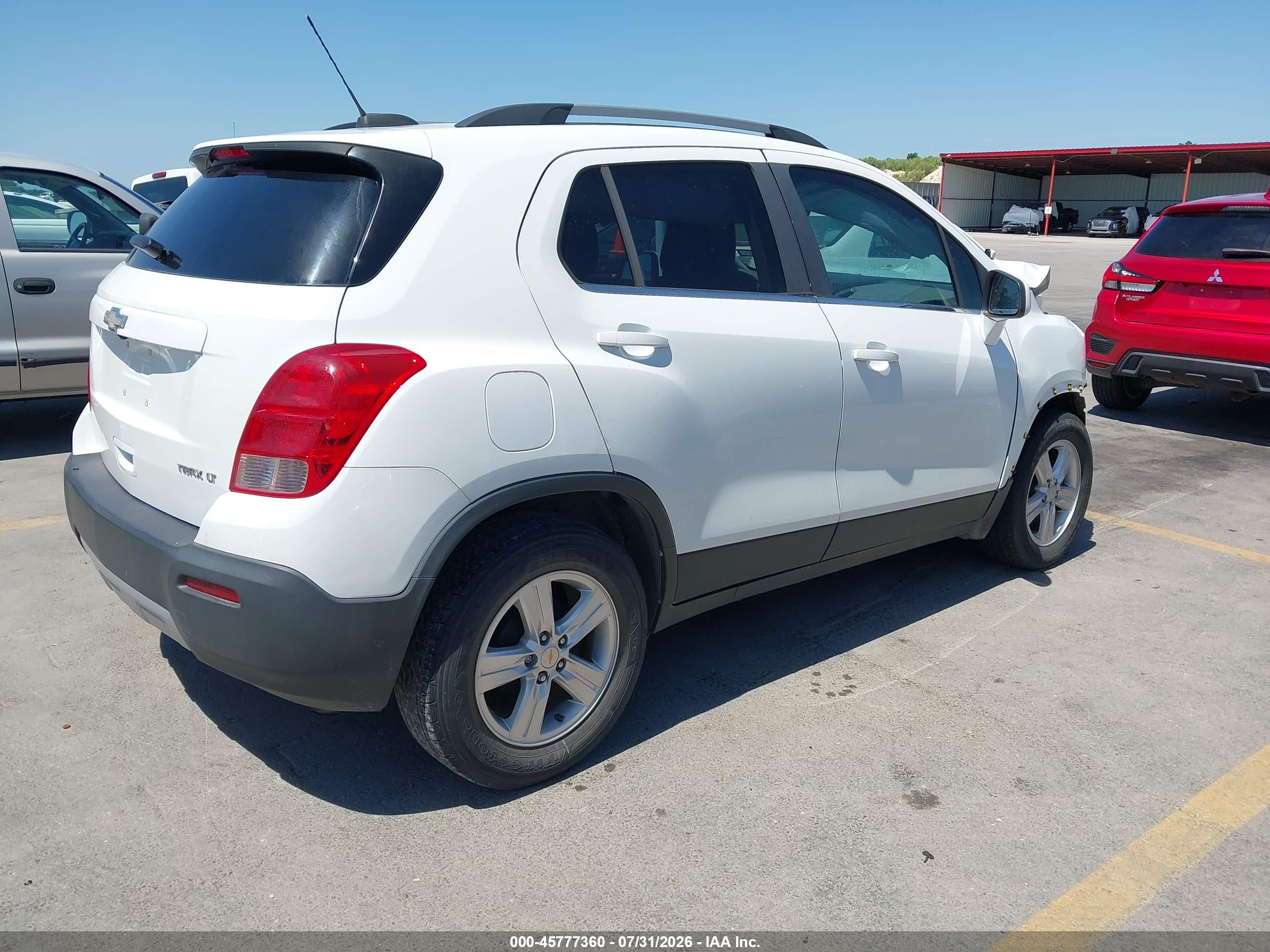 2015 Chevrolet Trax Lt White vin: KL7CJLSBXFB058718