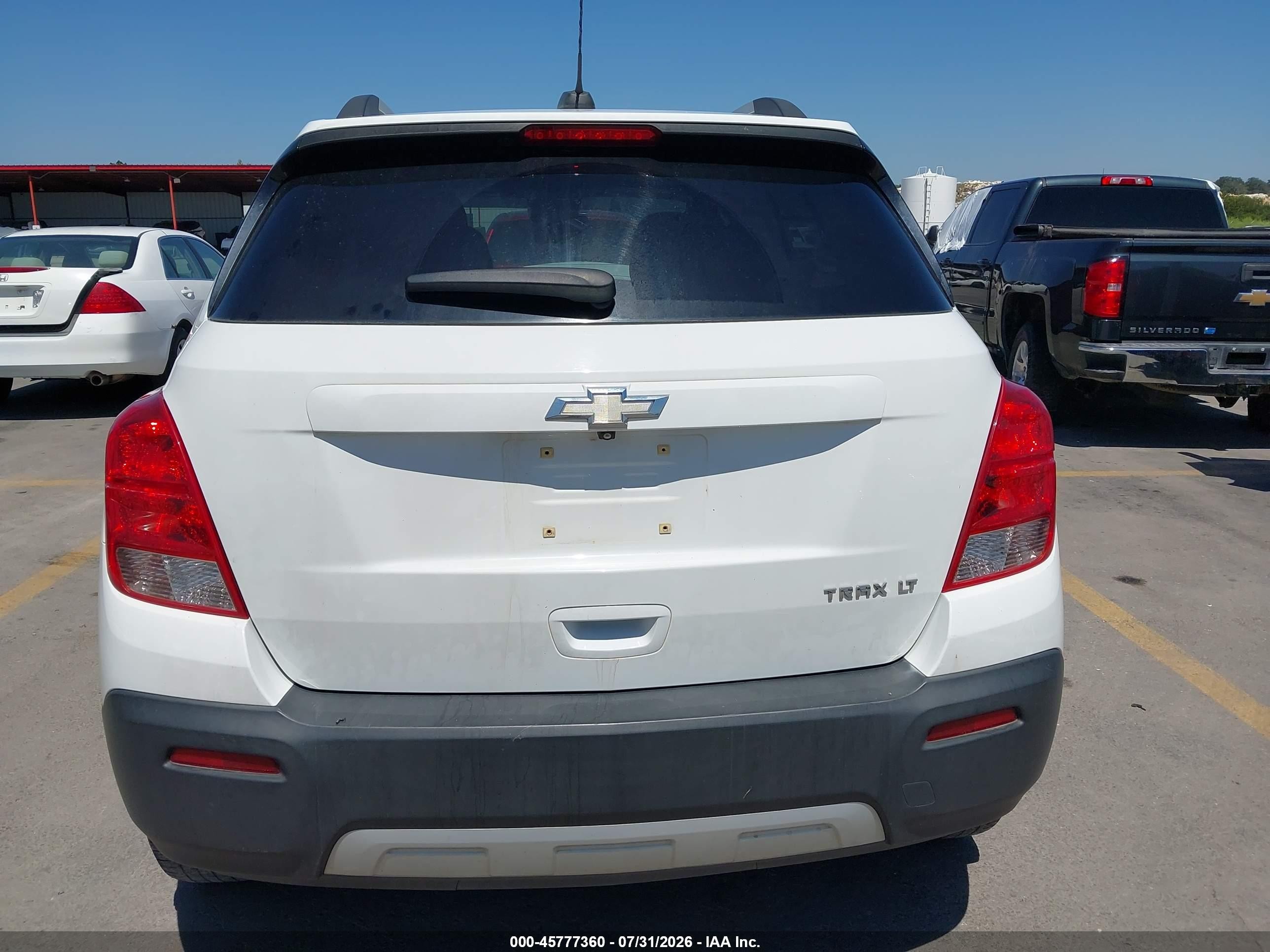 2015 Chevrolet Trax Lt White vin: KL7CJLSBXFB058718