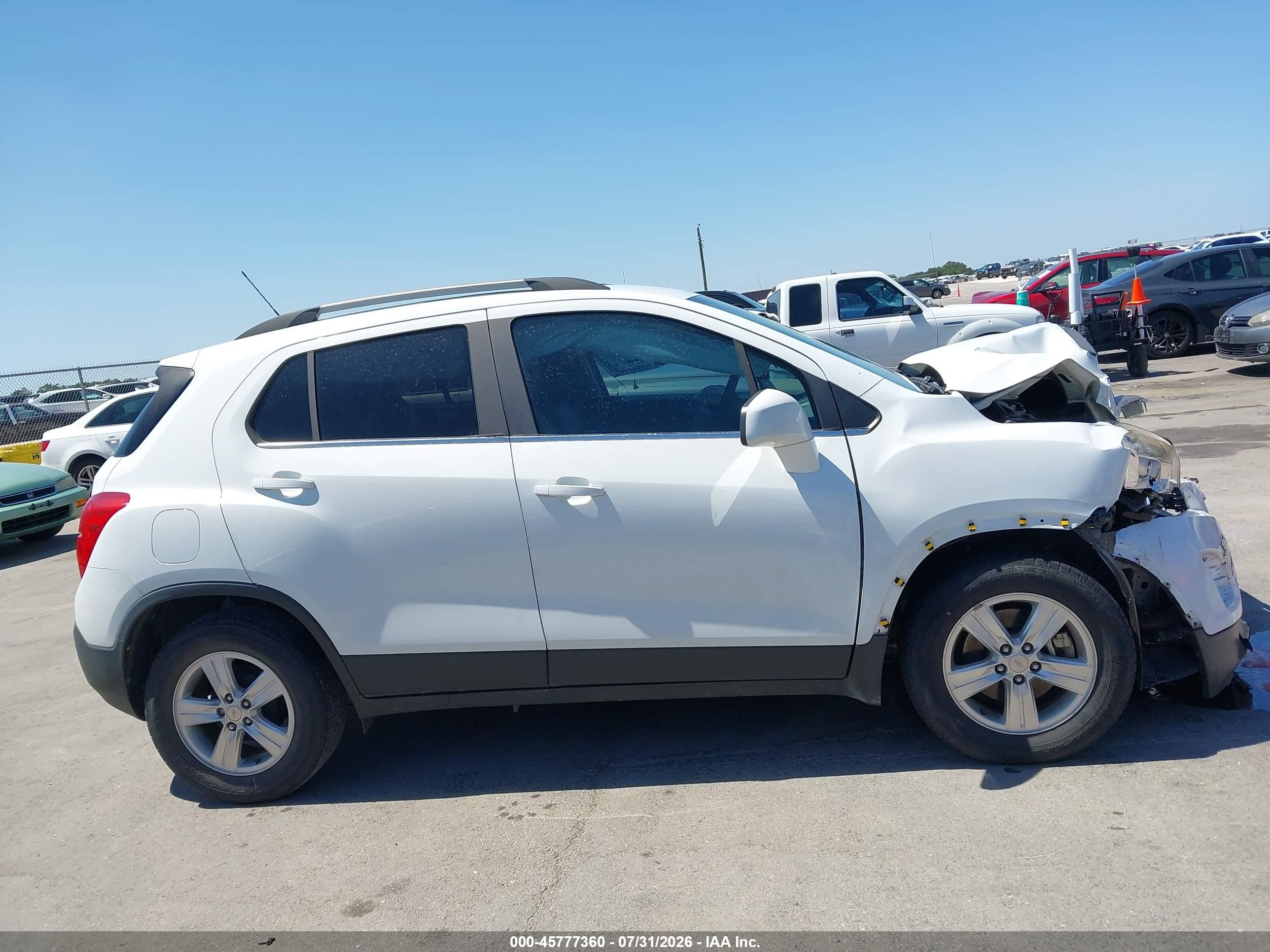 2015 Chevrolet Trax Lt White vin: KL7CJLSBXFB058718