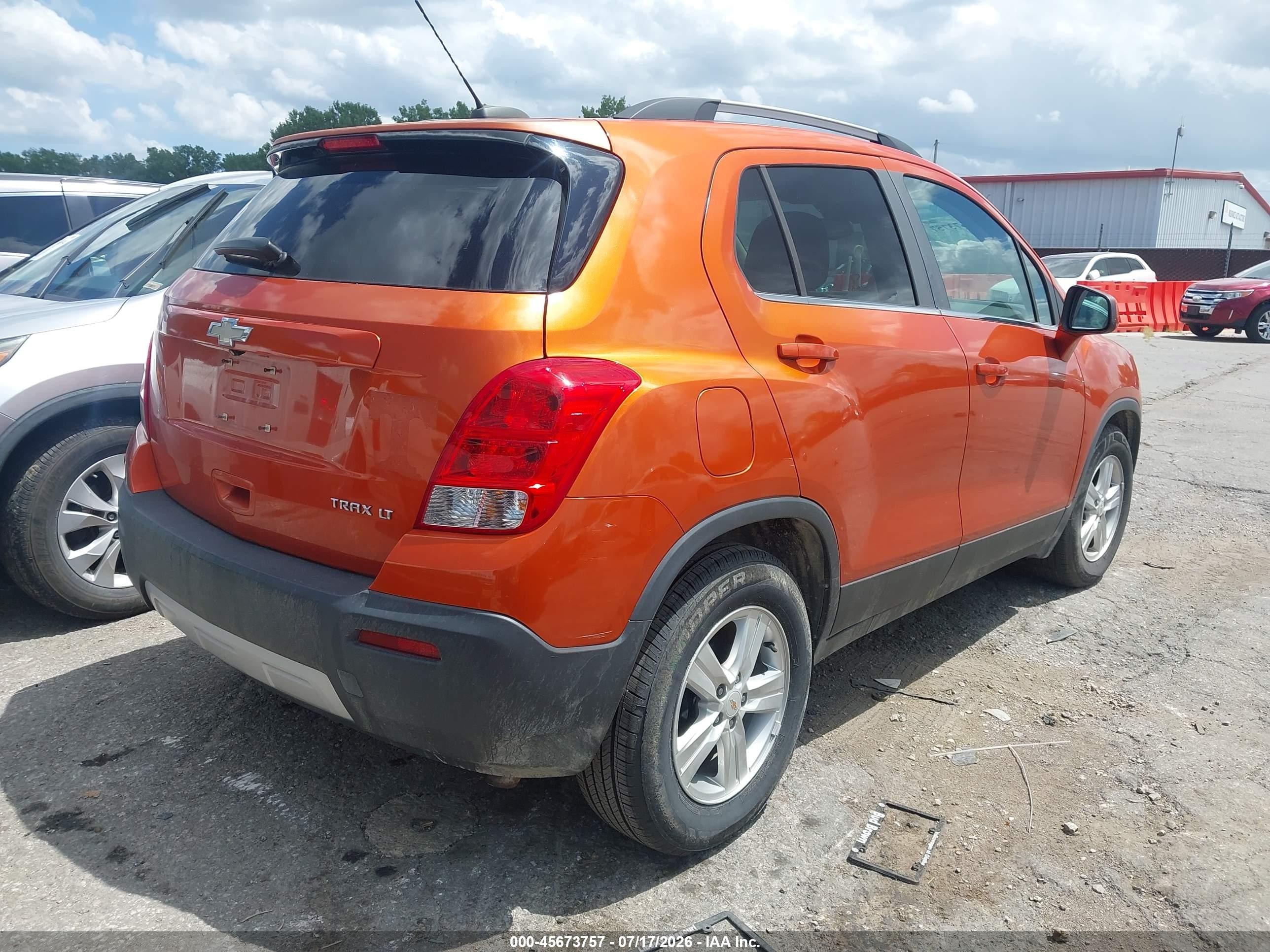 2015 Chevrolet Trax Lt Orange vin: KL7CJLSBXFB202171