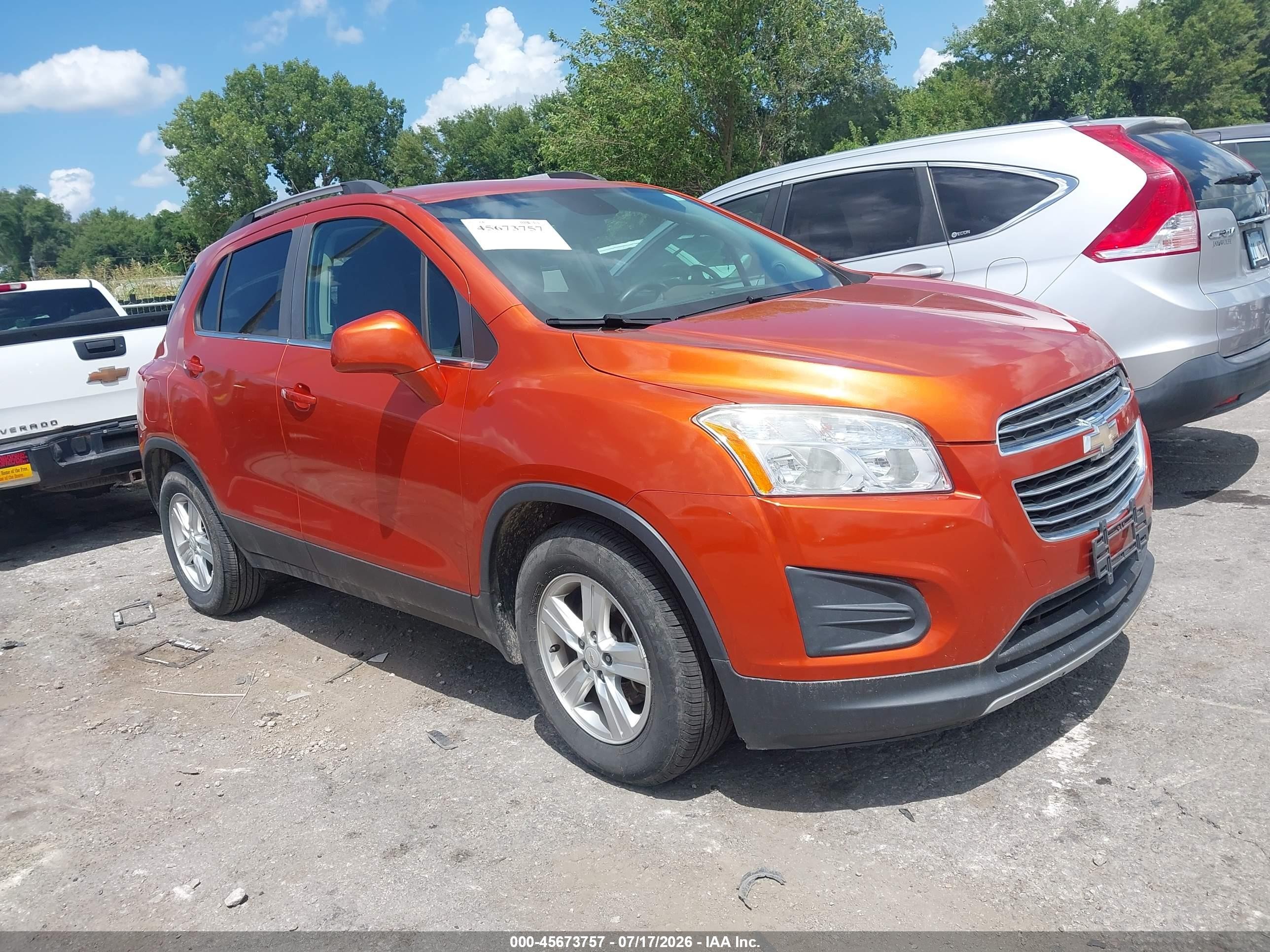 2015 Chevrolet Trax Lt Orange vin: KL7CJLSBXFB202171