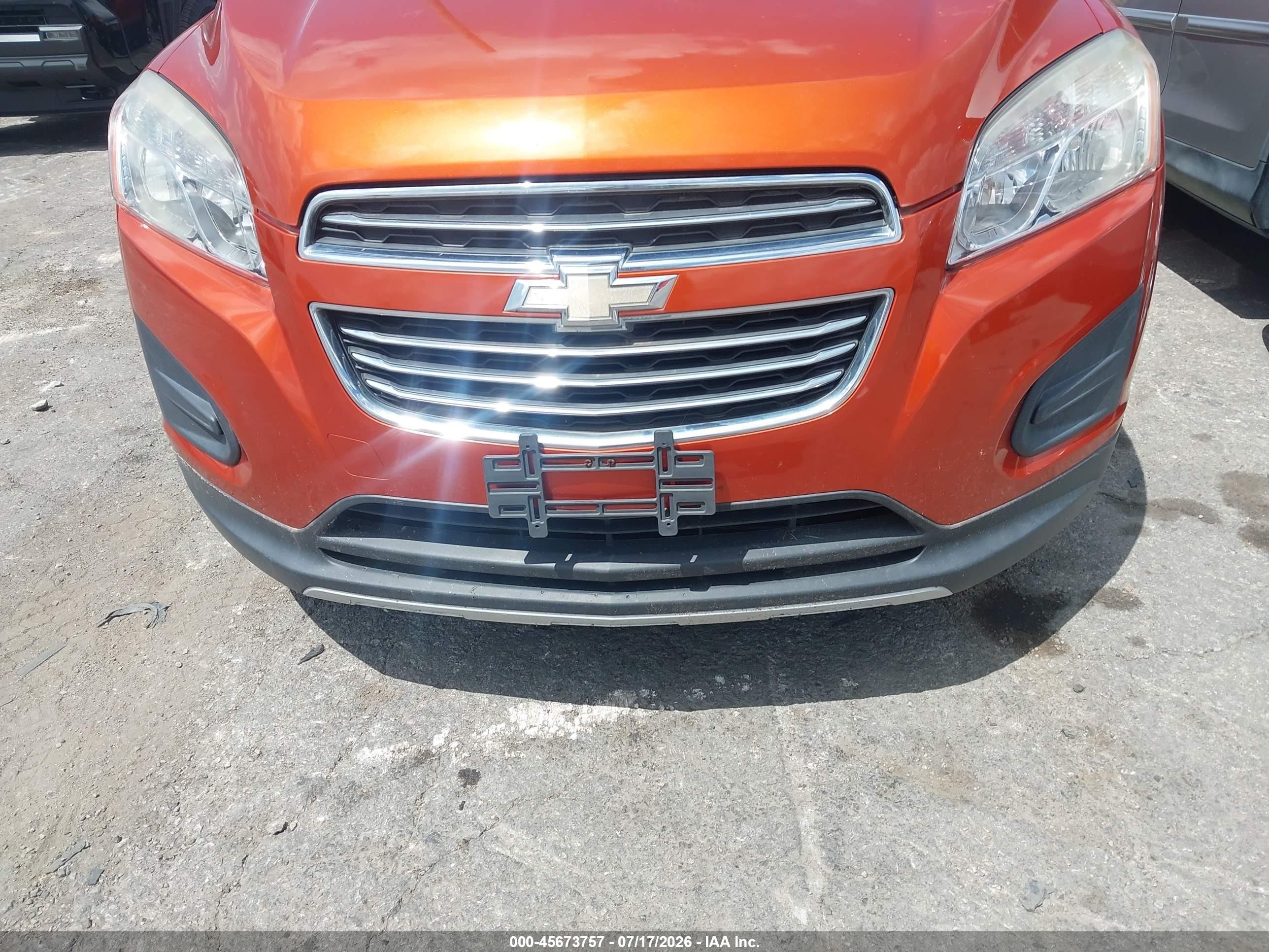 2015 Chevrolet Trax Lt Orange vin: KL7CJLSBXFB202171