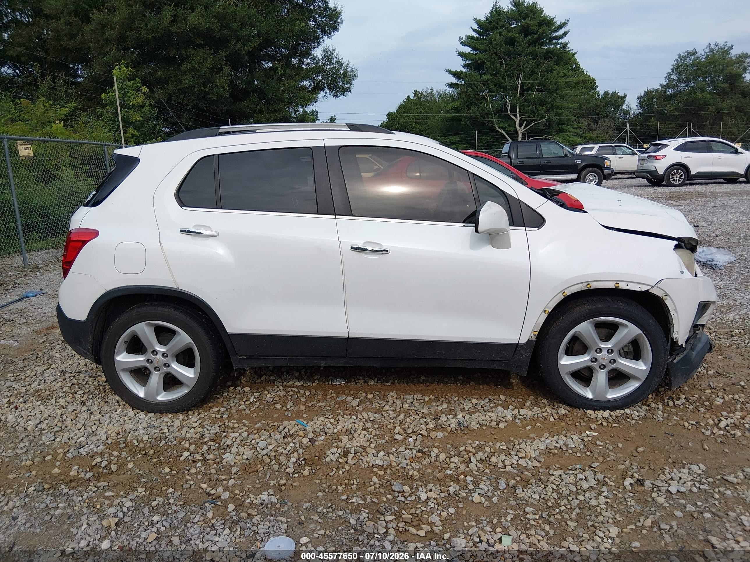 2015 Chevrolet Trax Ltz White vin: KL7CJNSB1FB199270
