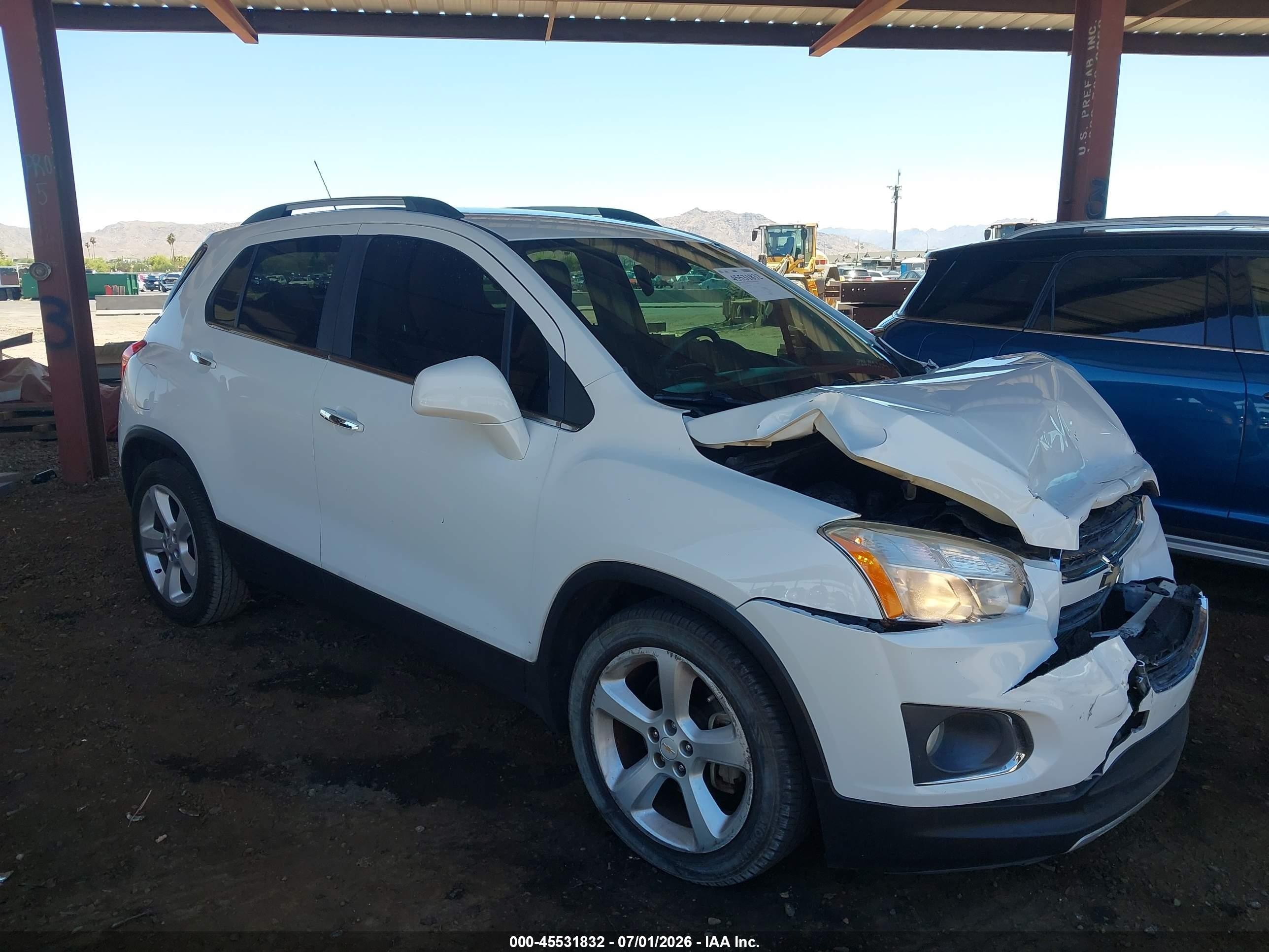 2015 Chevrolet Trax Ltz White vin: KL7CJNSB4FB075896
