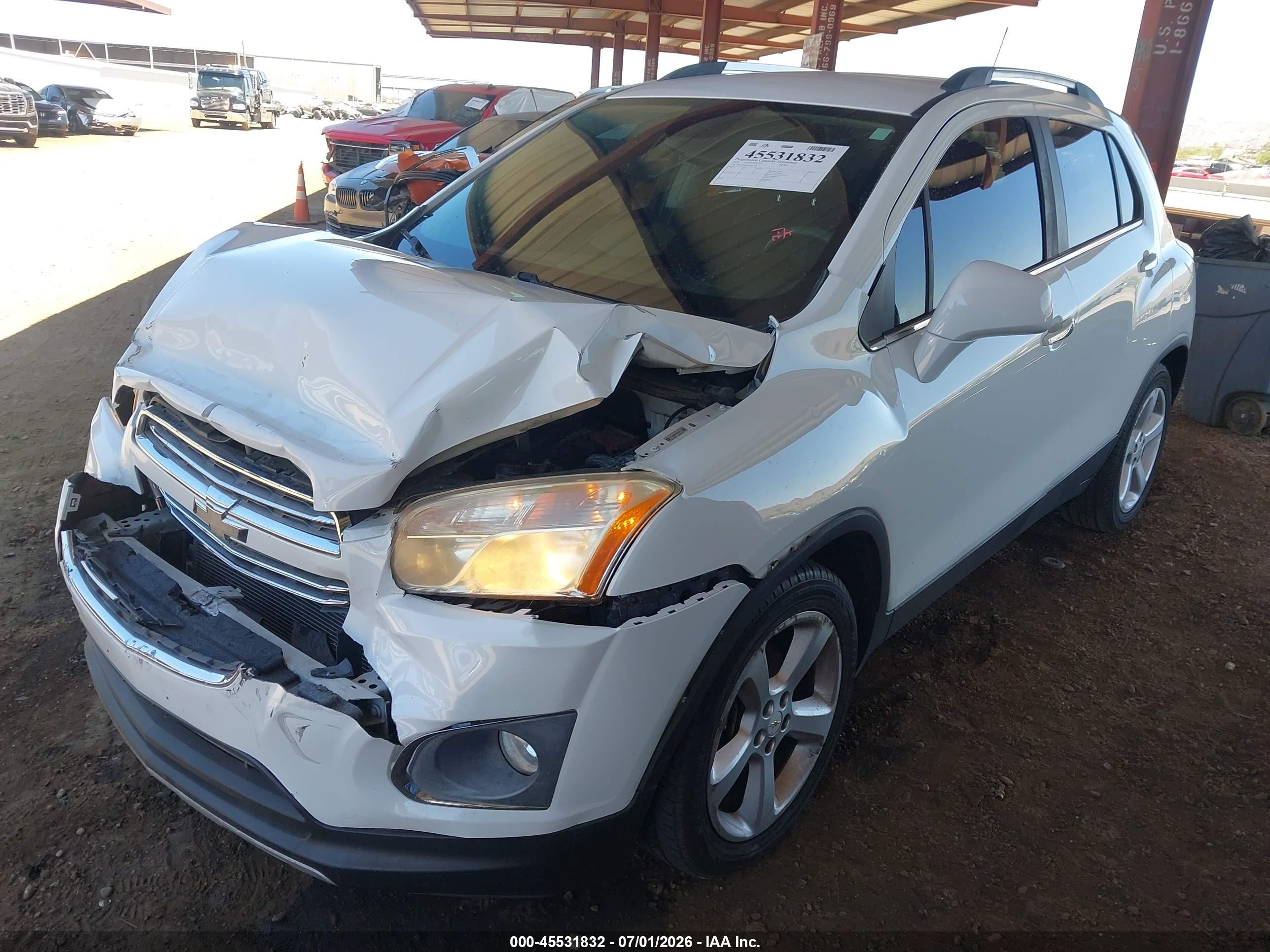 2015 Chevrolet Trax Ltz White vin: KL7CJNSB4FB075896