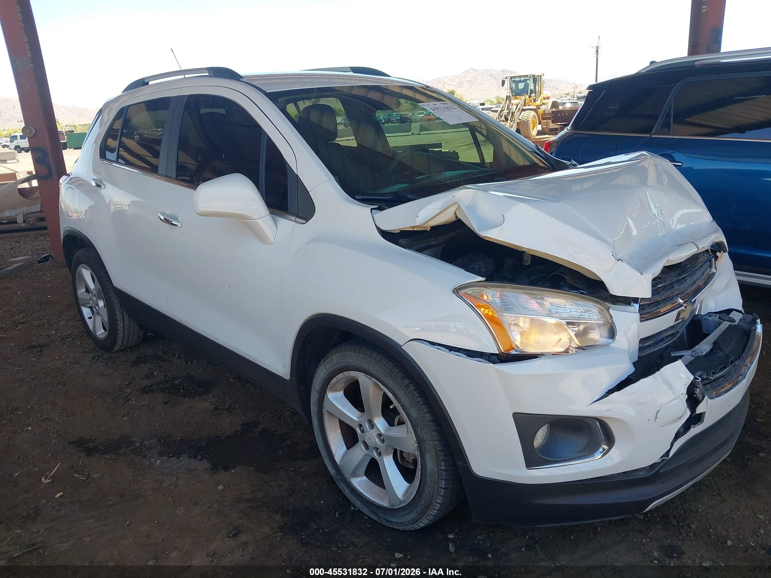 2015 Chevrolet Trax Ltz White vin: KL7CJNSB4FB075896