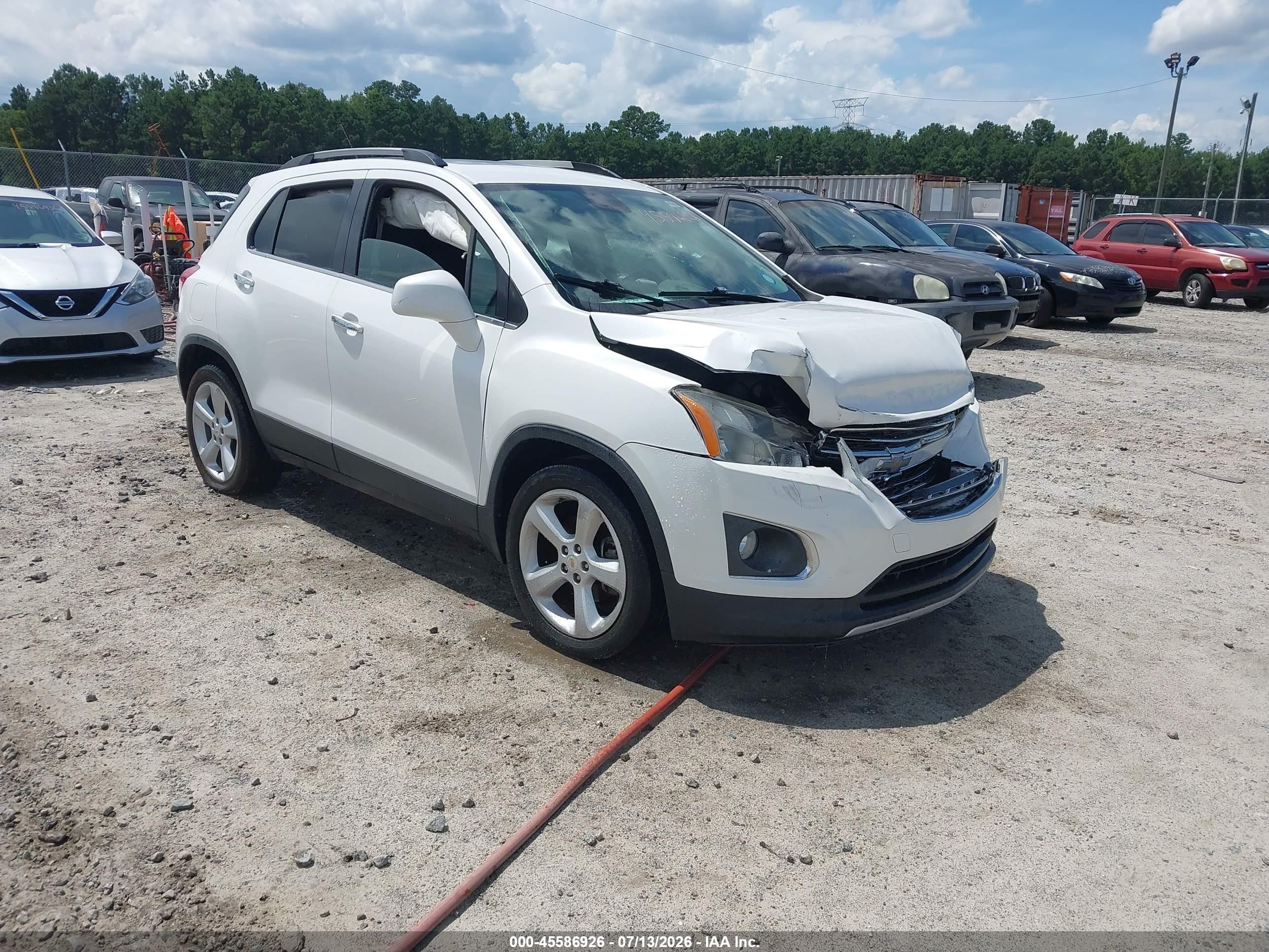 2015 Chevrolet Trax Ltz Белый vin: KL7CJNSB5FB199286