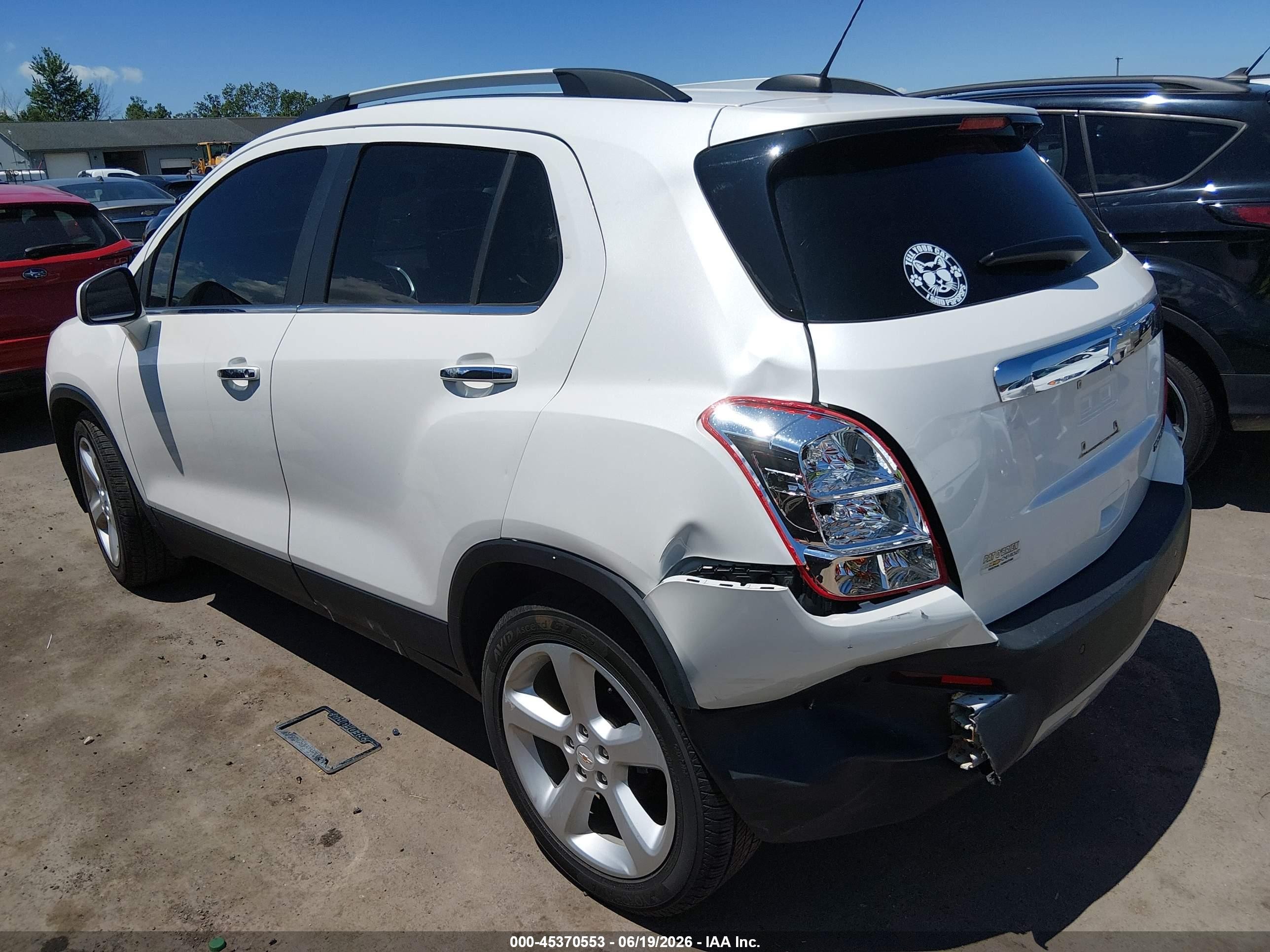 2015 Chevrolet Trax Ltz White vin: KL7CJNSB6FB157323