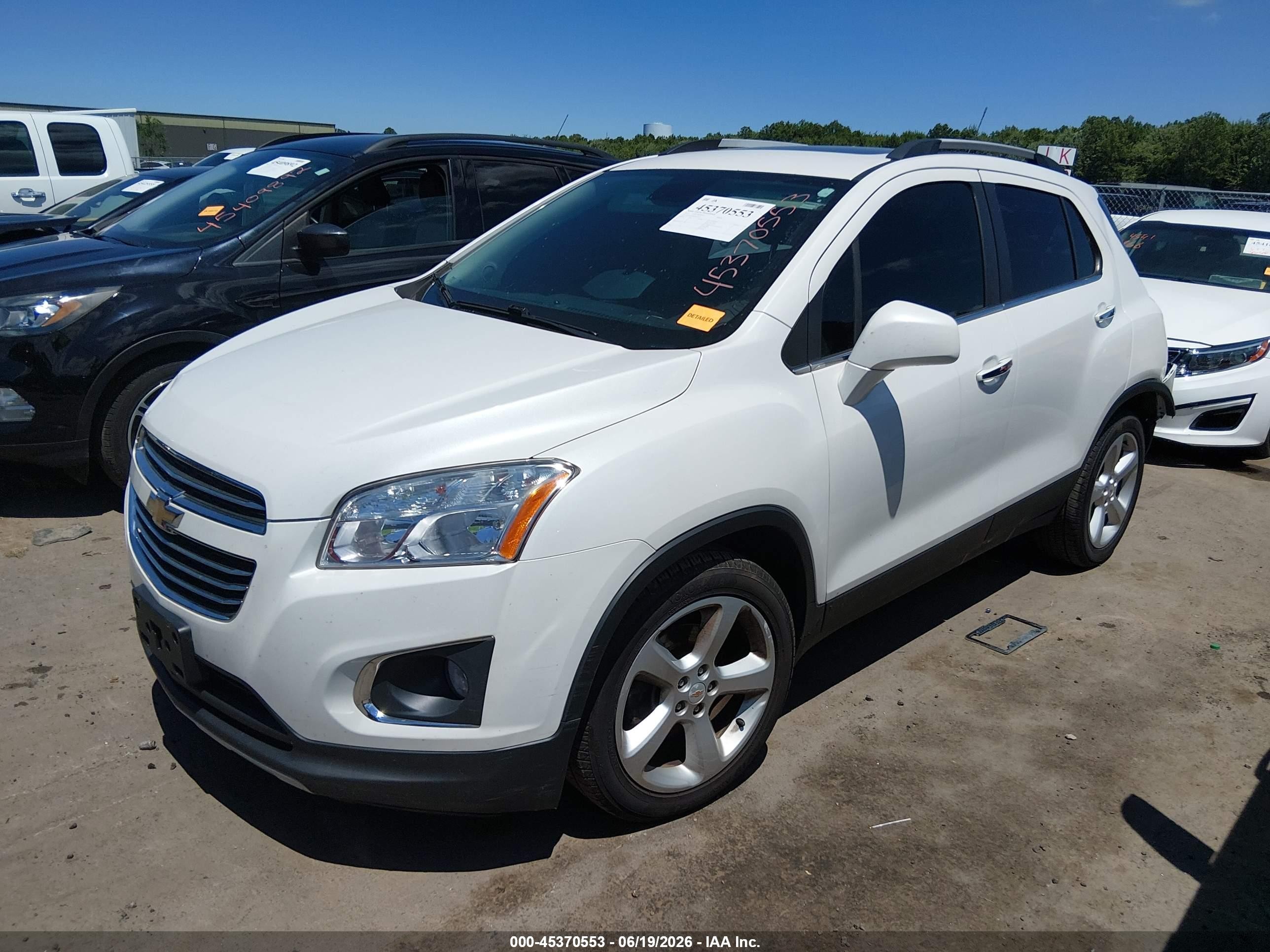2015 Chevrolet Trax Ltz White vin: KL7CJNSB6FB157323