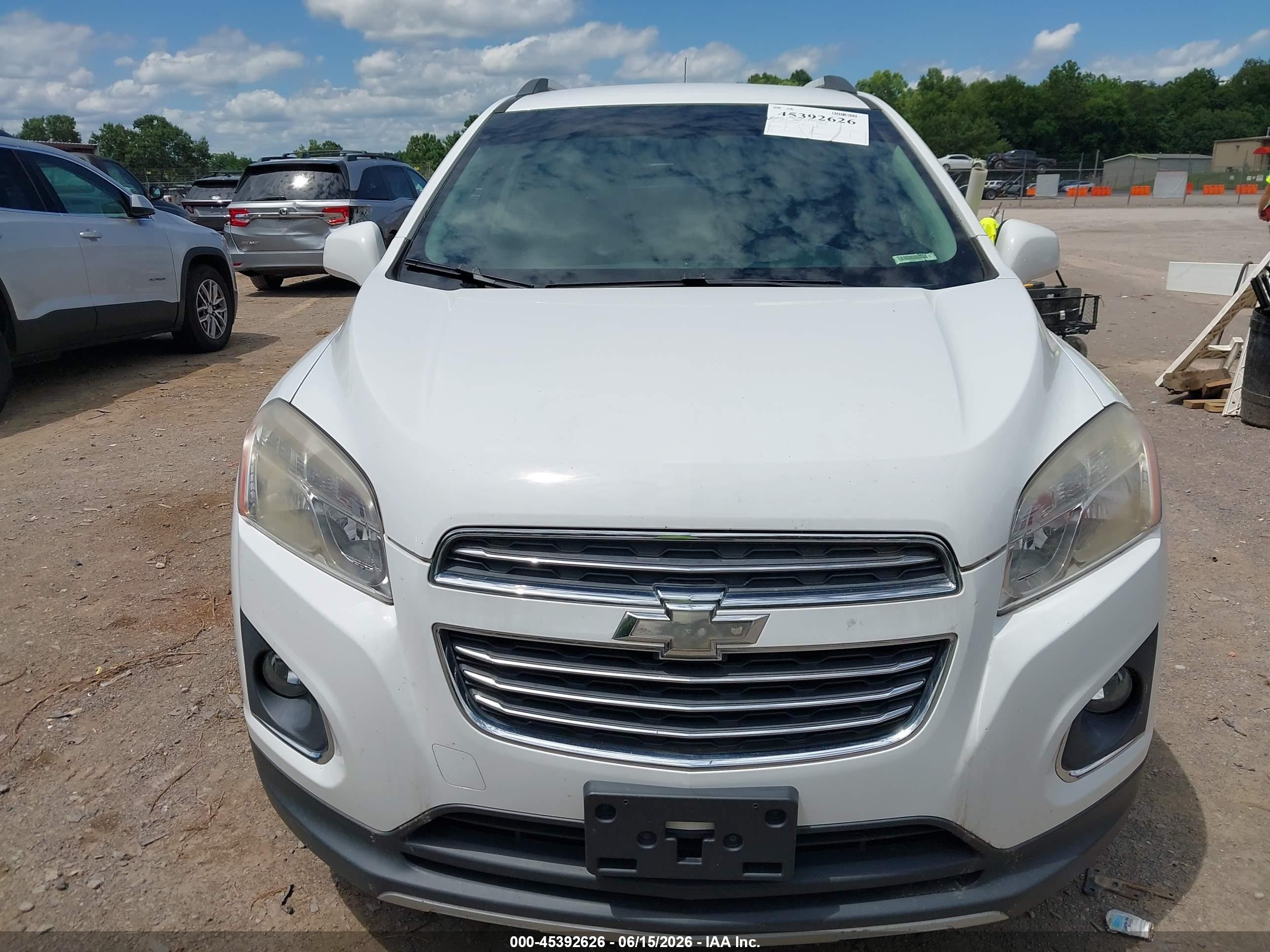 2015 Chevrolet Trax Ltz White vin: KL7CJNSB7FB208182