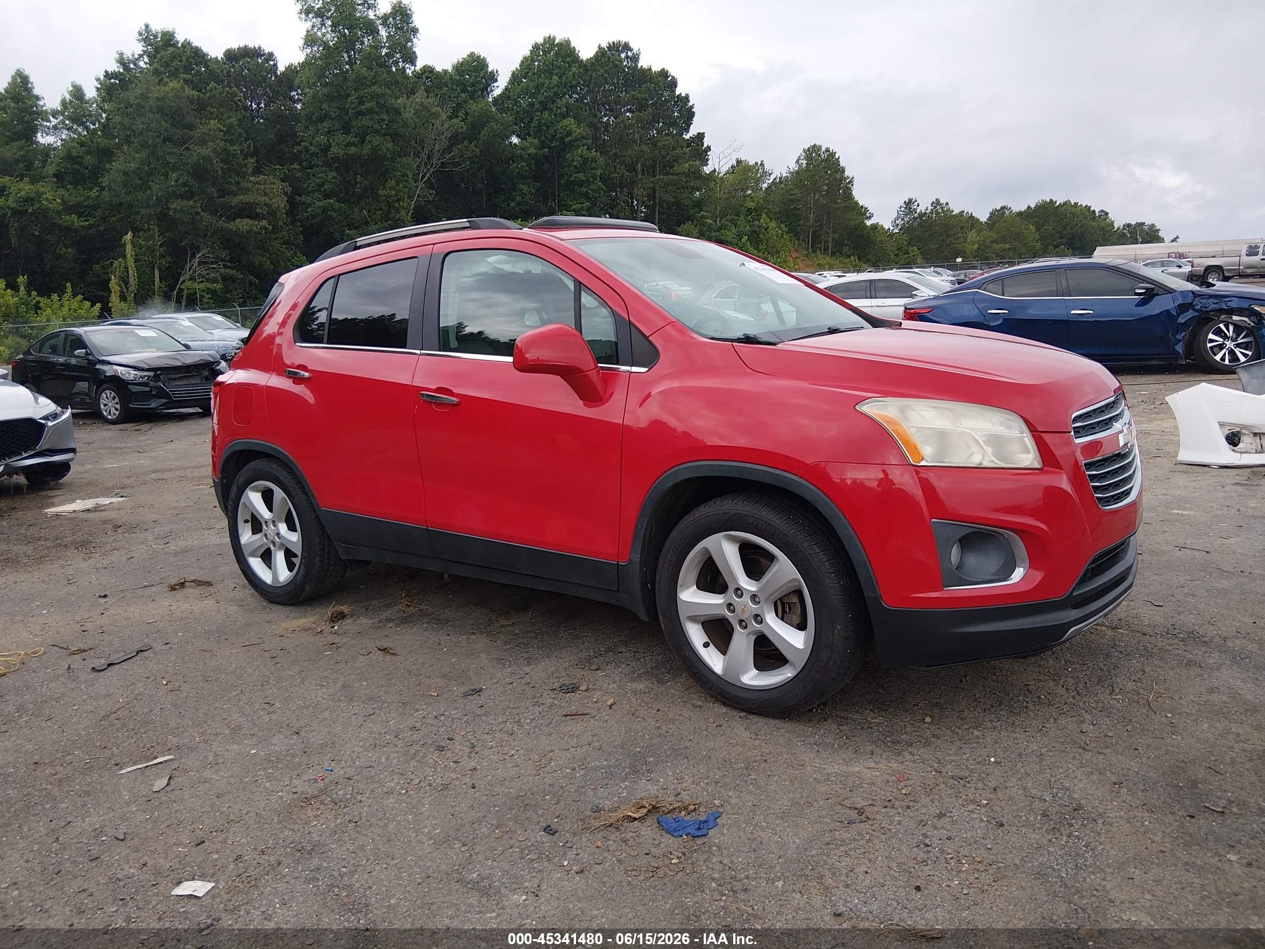 2015 Chevrolet Trax Ltz Red vin: KL7CJNSB9FB212492