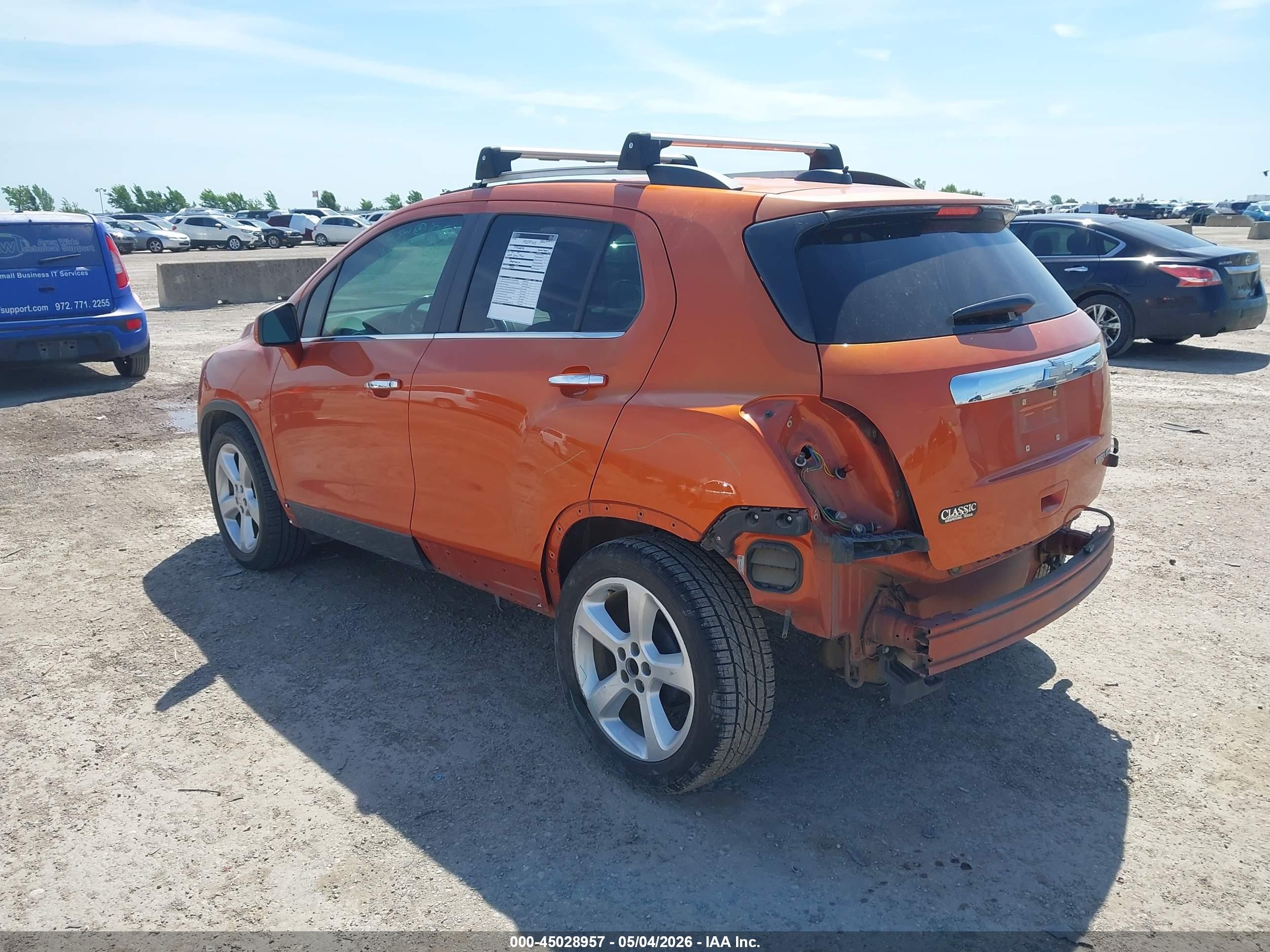 2015 Chevrolet Trax Ltz Orange vin: KL7CJNSBXFB130707