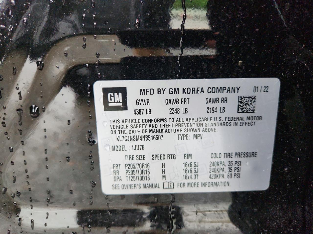 2022 Chevrolet Trax Ls Black vin: KL7CJNSM4NB516507