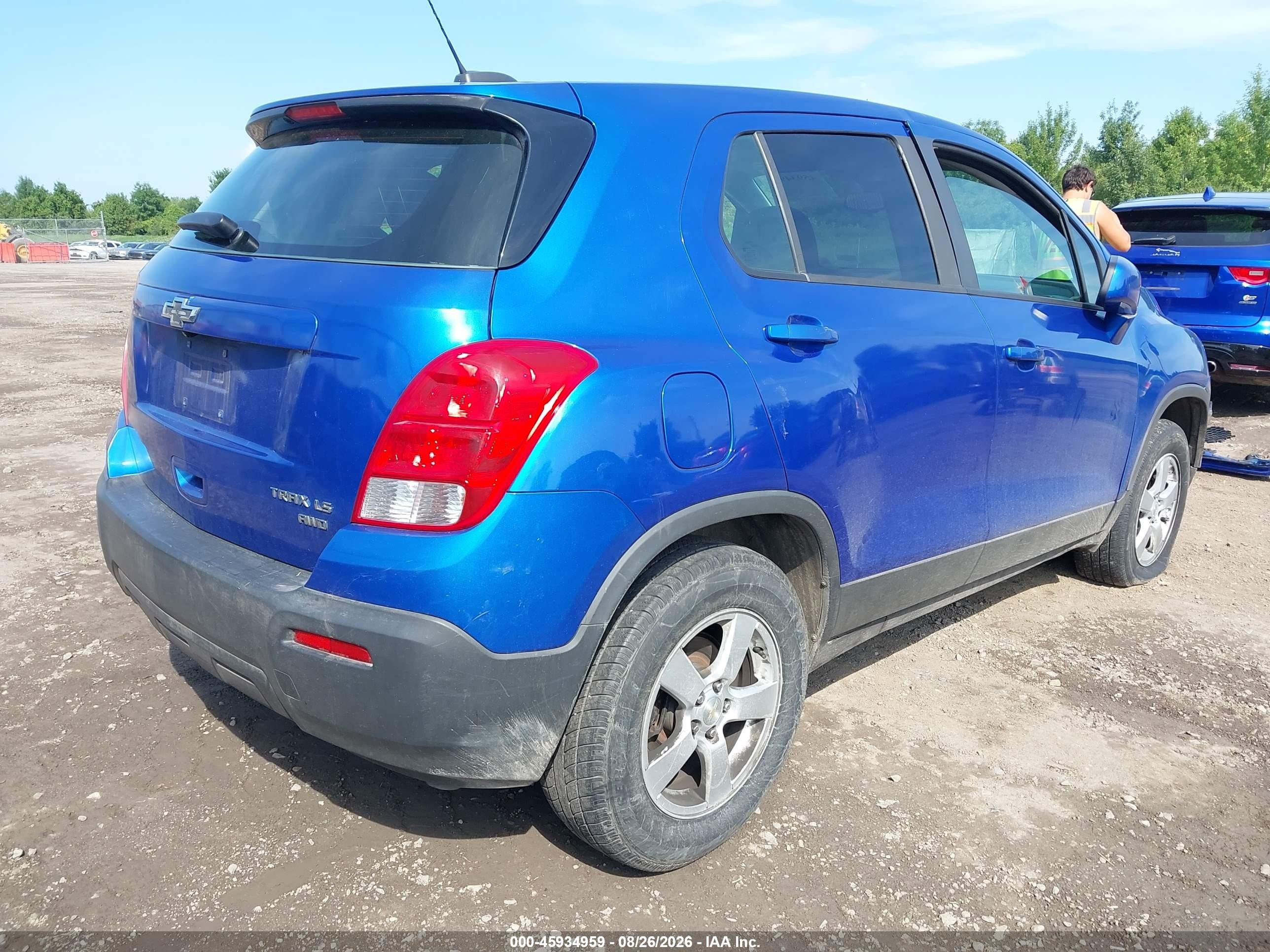 2015 Chevrolet Trax Ls Blue vin: KL7CJPSB2FB093213