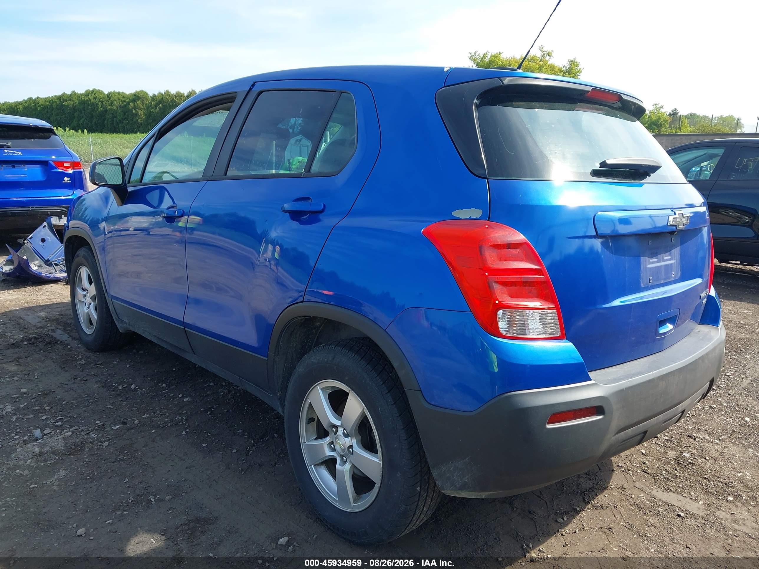 2015 Chevrolet Trax Ls Blue vin: KL7CJPSB2FB093213