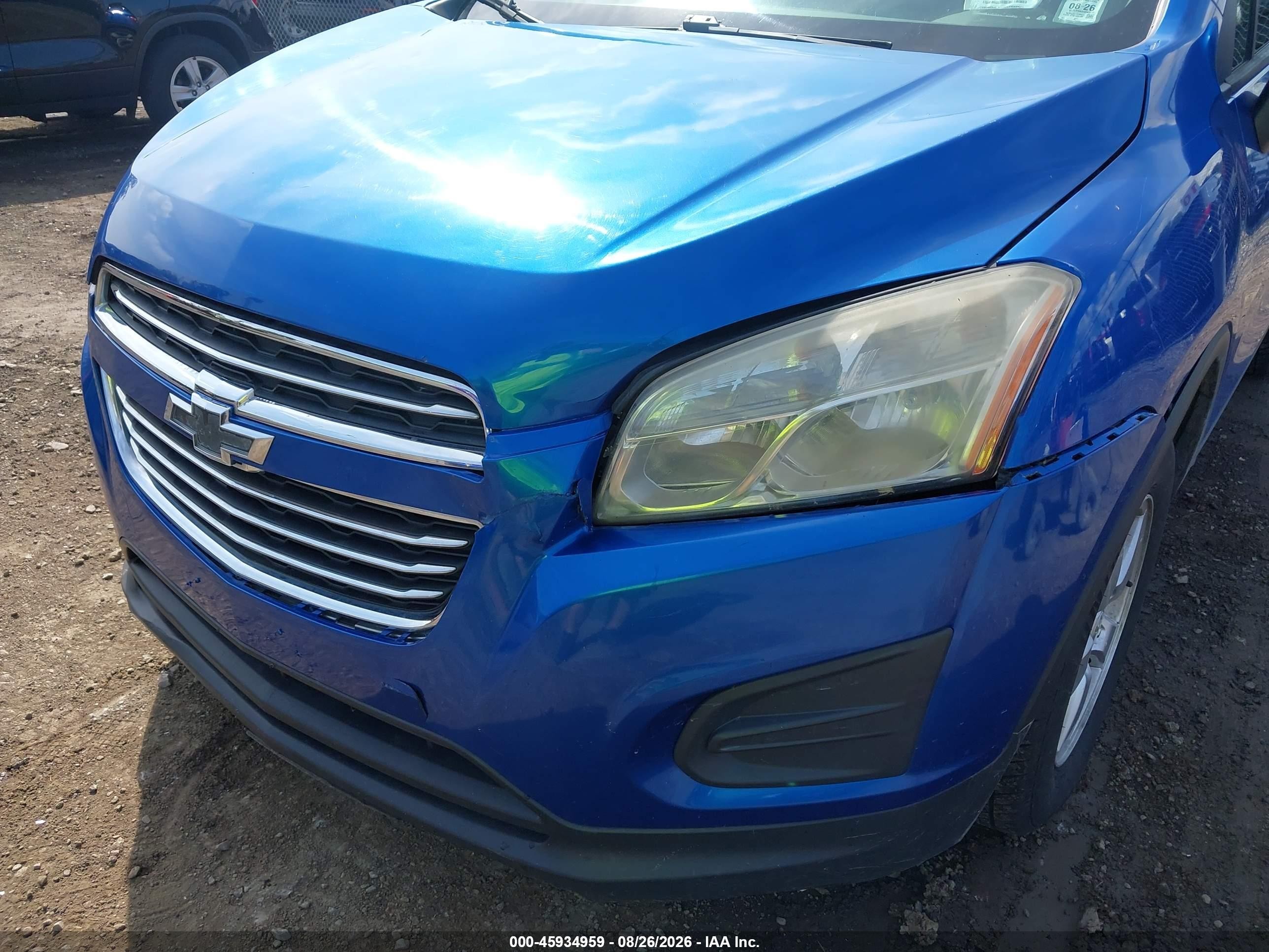 2015 Chevrolet Trax Ls Blue vin: KL7CJPSB2FB093213