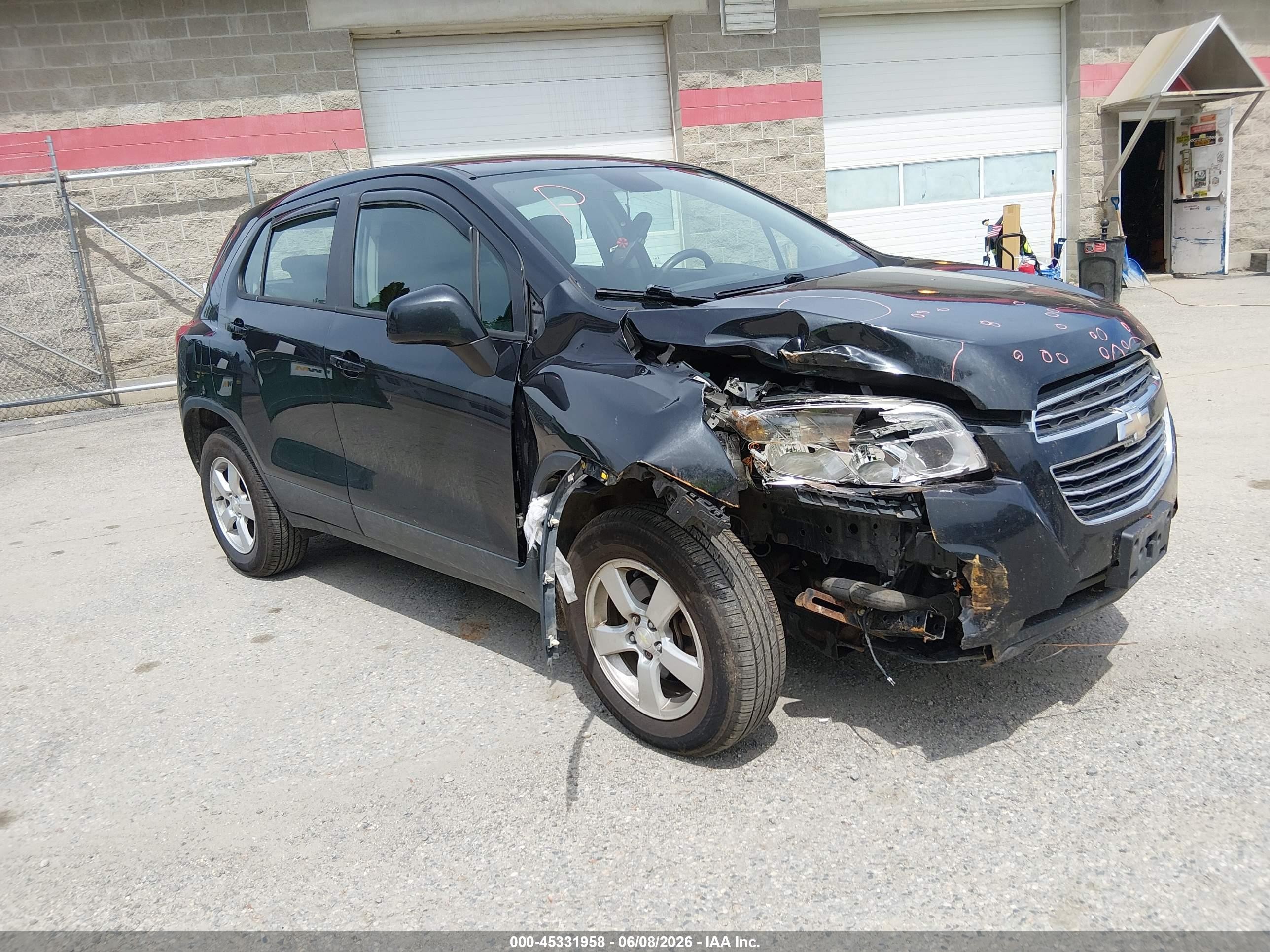 2015 Chevrolet Trax Ls Black vin: KL7CJPSB2FB263876